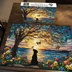 Chien et papillons puzzles 1000 pièces
