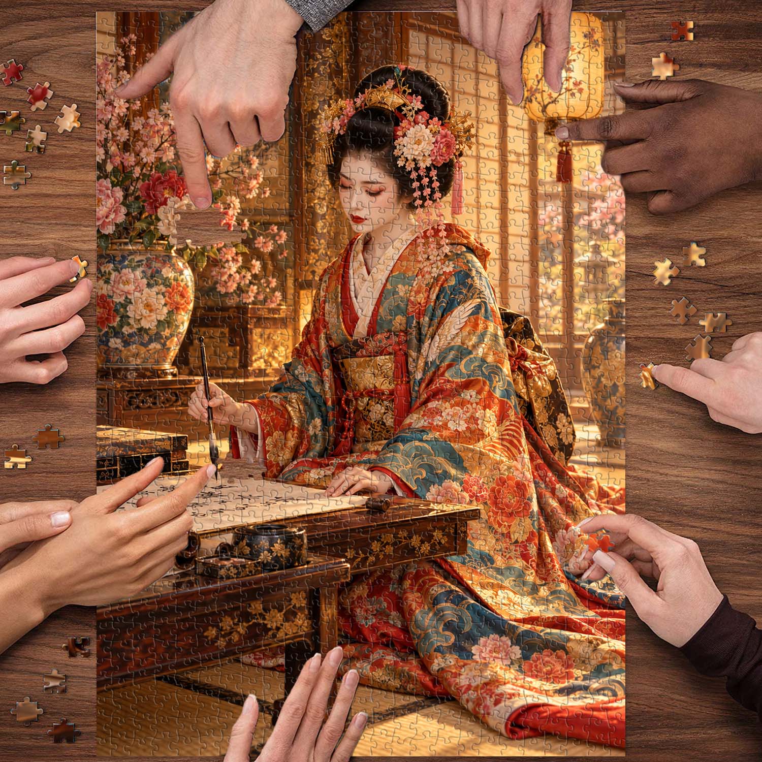 Geisha’s Calligraphy Hour Jigsaw Puzzle 1000 Pieces