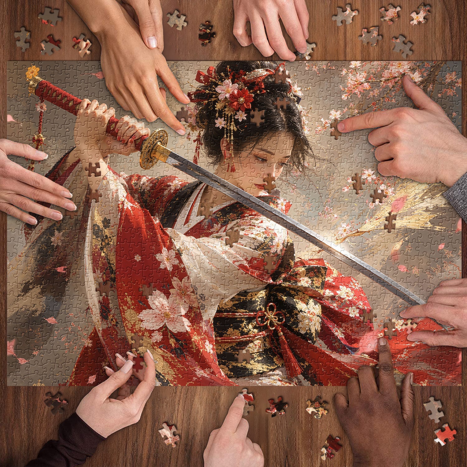 Sakura Katana Lady Jigsaw Puzzle 1000 Pieces