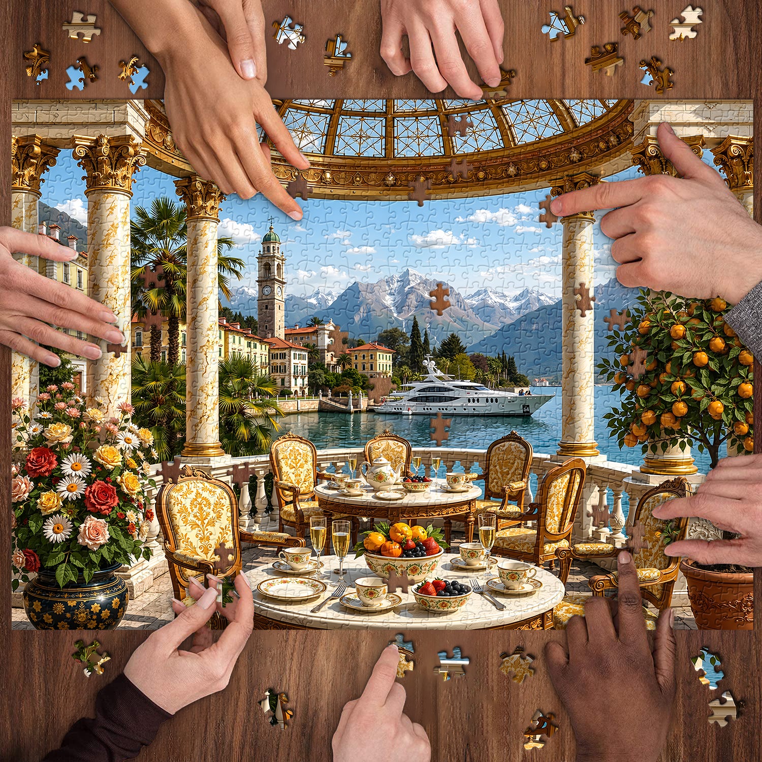 Puzzle con terrazza di lusso mediterranea, 1000 pezzi