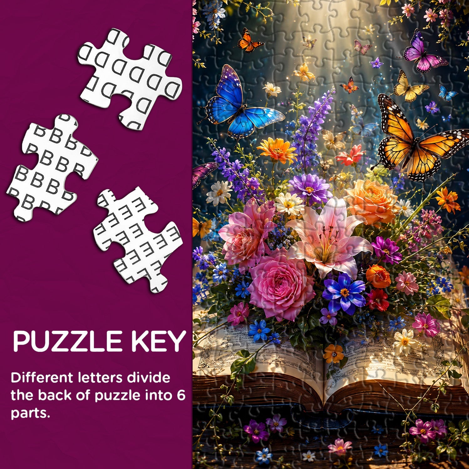 Book Blooms & Butterflies Jigsaw Puzzle 1000 Pieces