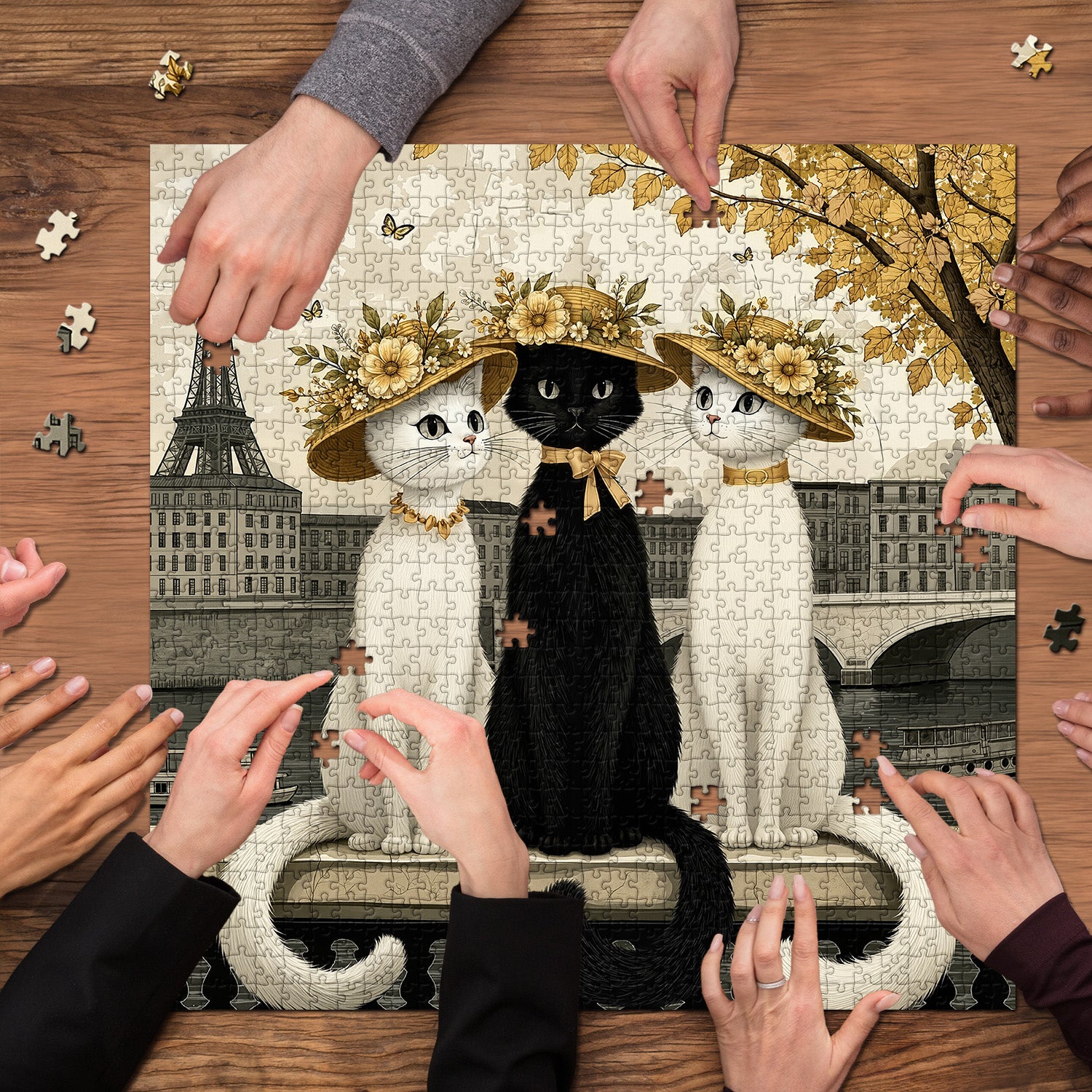 Parisian Cats Jigsaw Puzzle 1000 Pieces