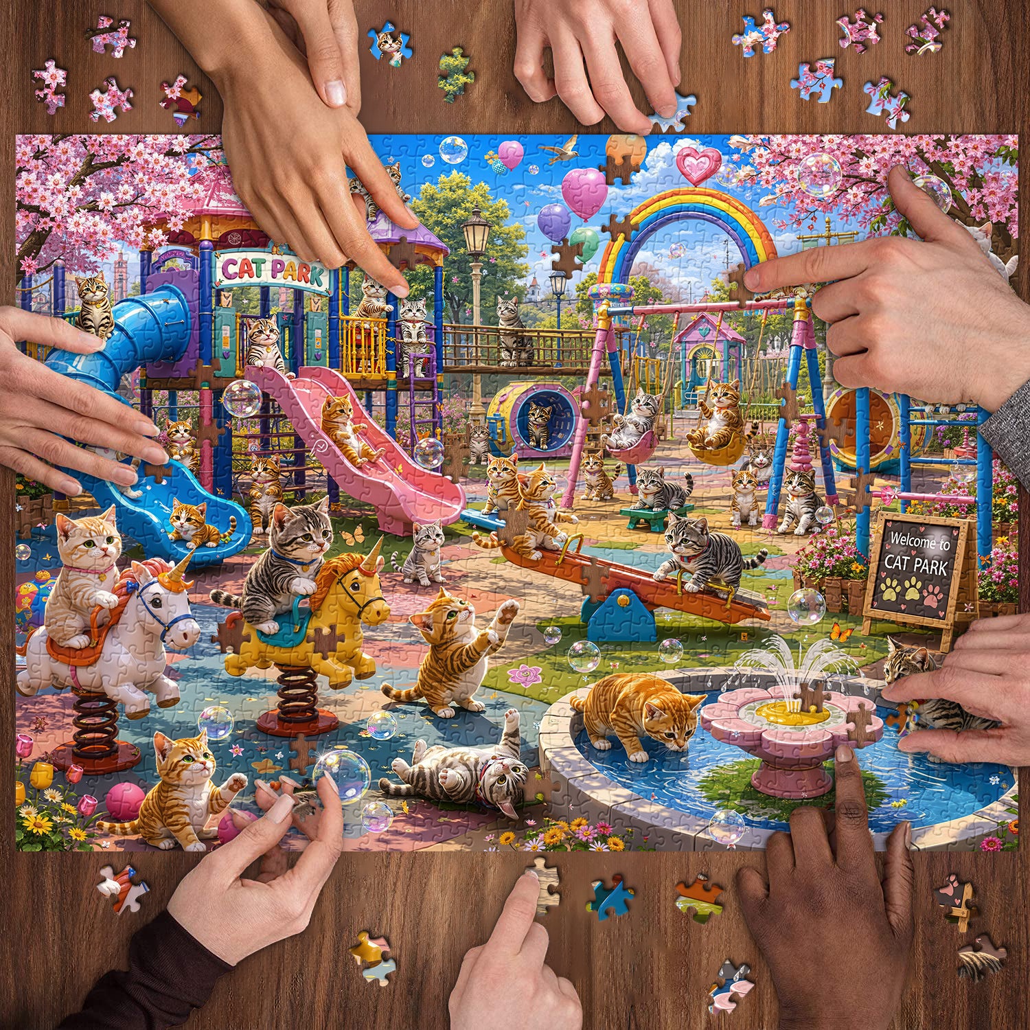 Cat Park Jigsaw Puzzle 1000 Pieces
