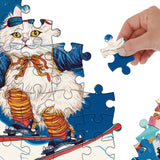 Pickforu® Skiing Cat Jigsaw Puzzle 1000 Pieces