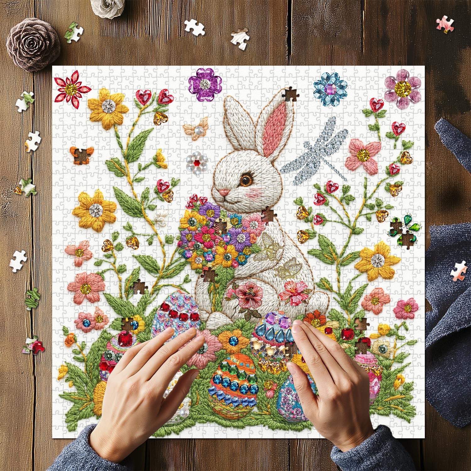 Bunny in Bloom Jigsaw Puzzle 1000 Pieces