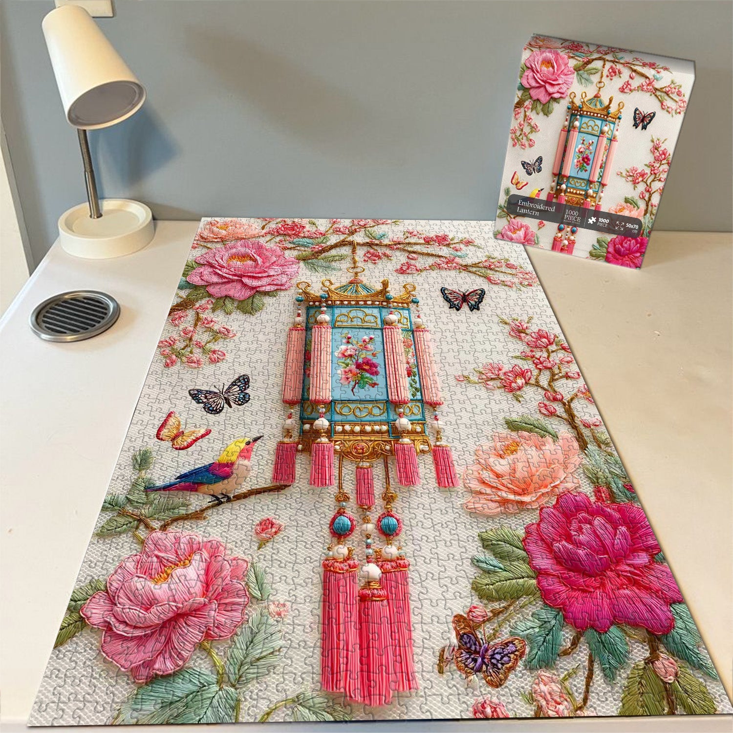 Puzzle con lanterna ricamata, 1000 pezzi