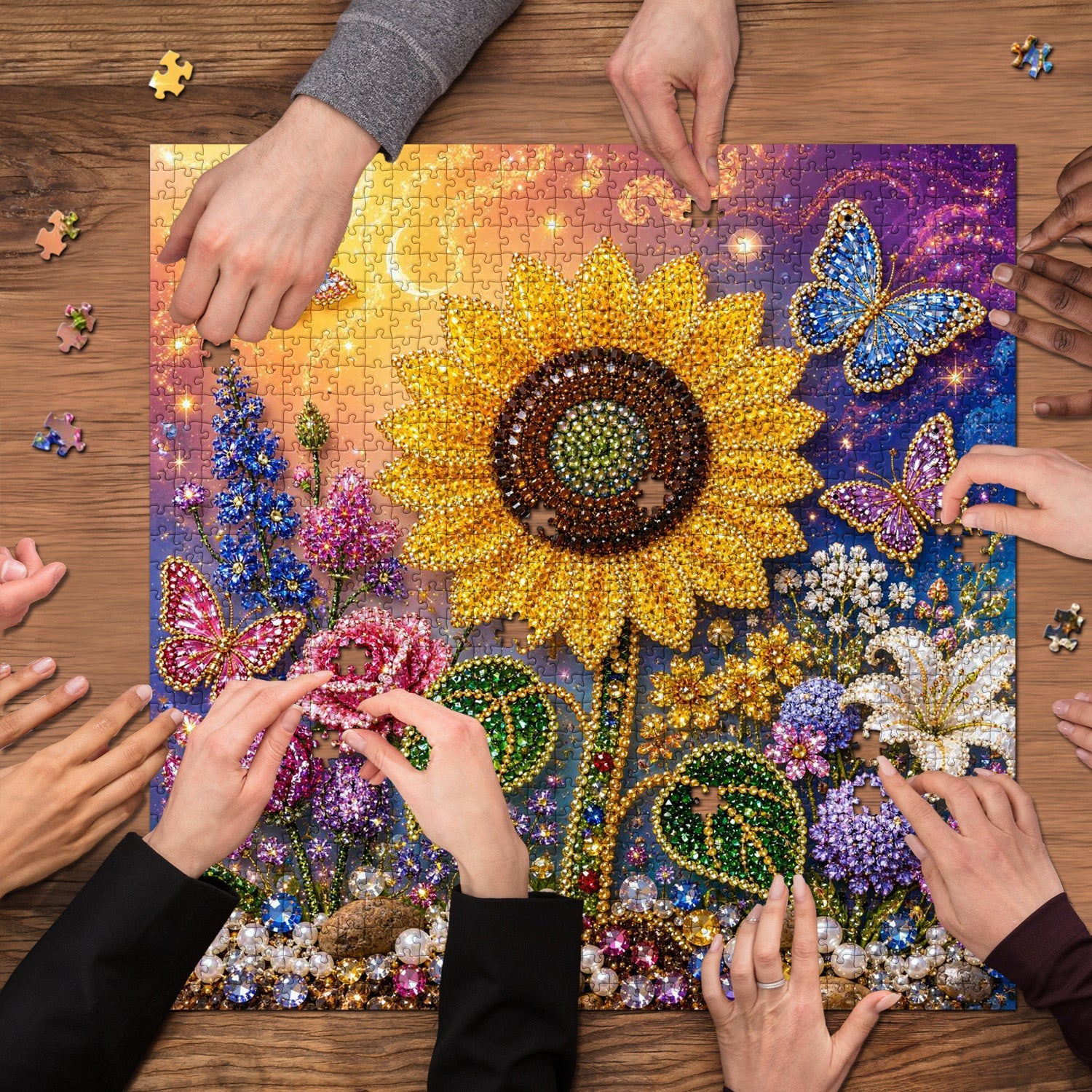 Gemstone Sunflower Jigsaw Puzzle 1000 Pieces