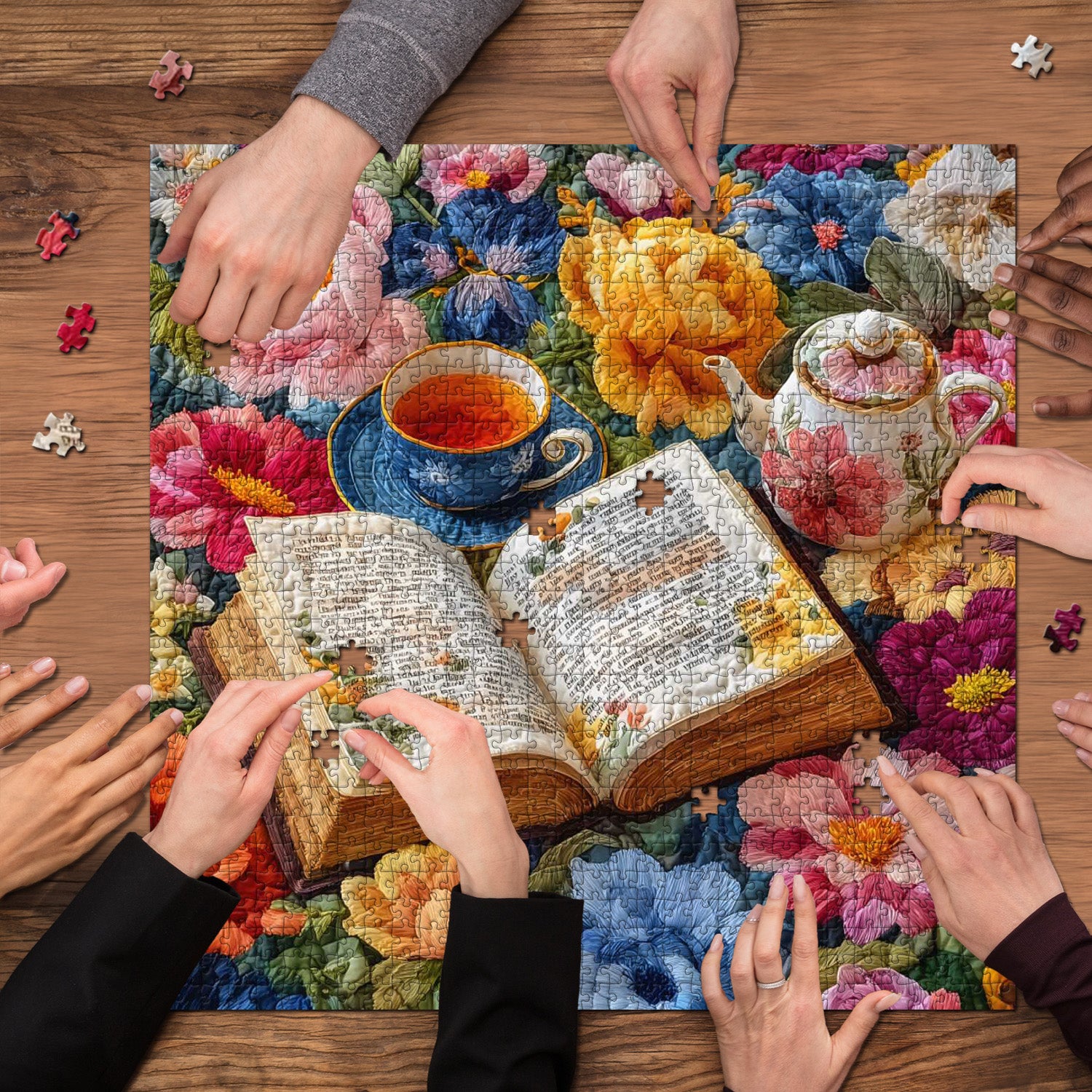 Floral Tea Reading Jigsaw Puzzle 1000 Pieces