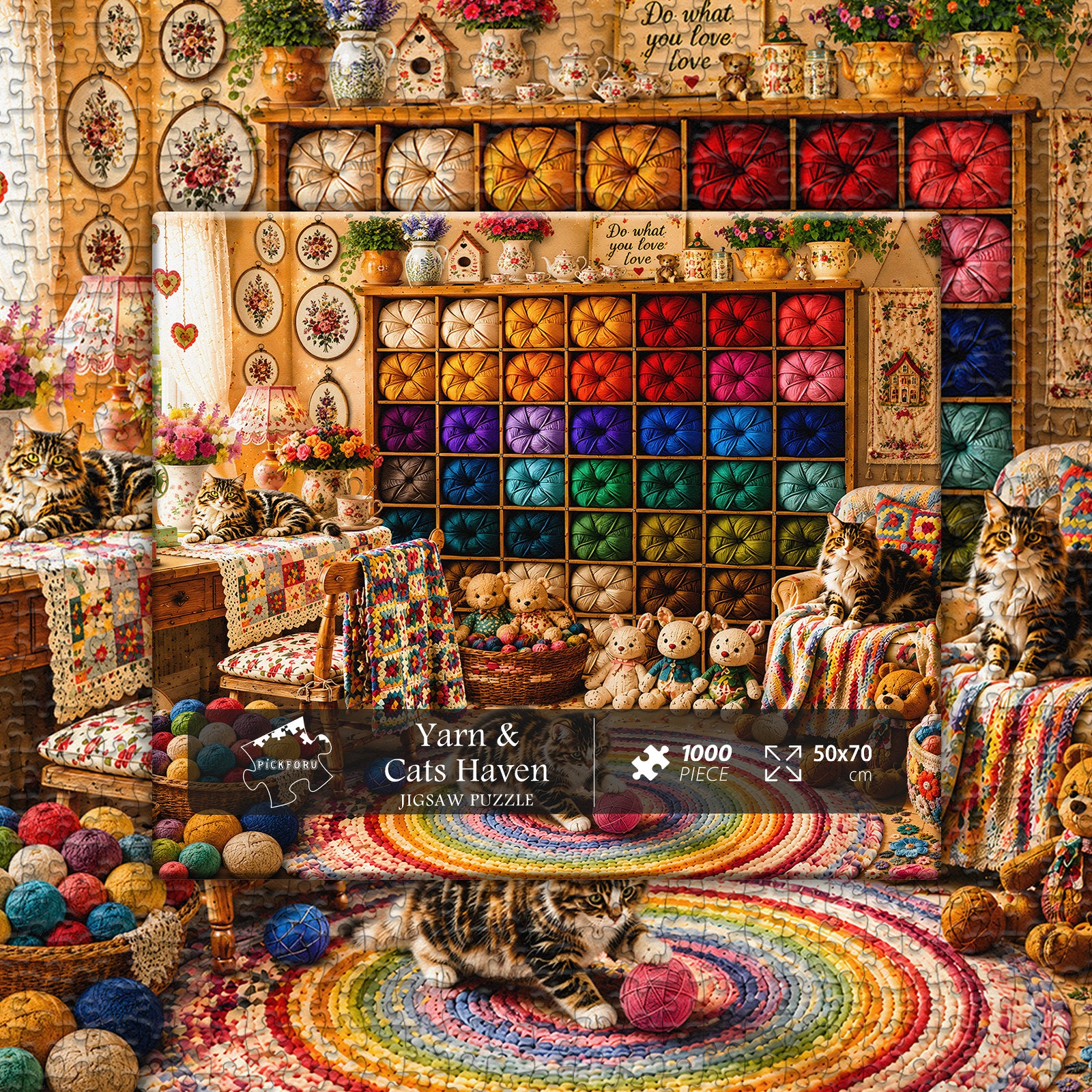 Yarn & Cats Haven Jigsaw Puzzle 1000 Pieces