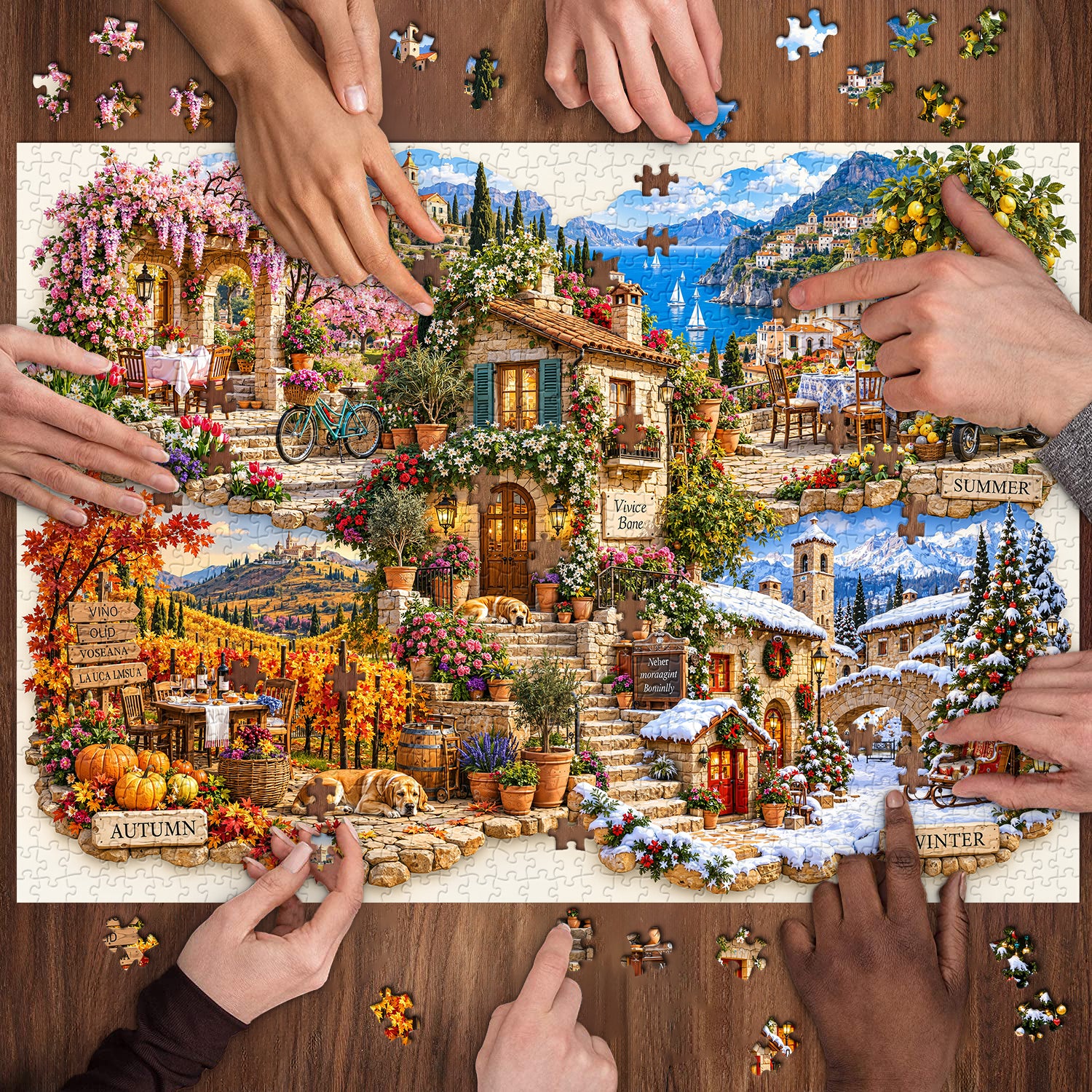 Four Seasons in Italy Jigsaw Puzzle 1000 Pieces
