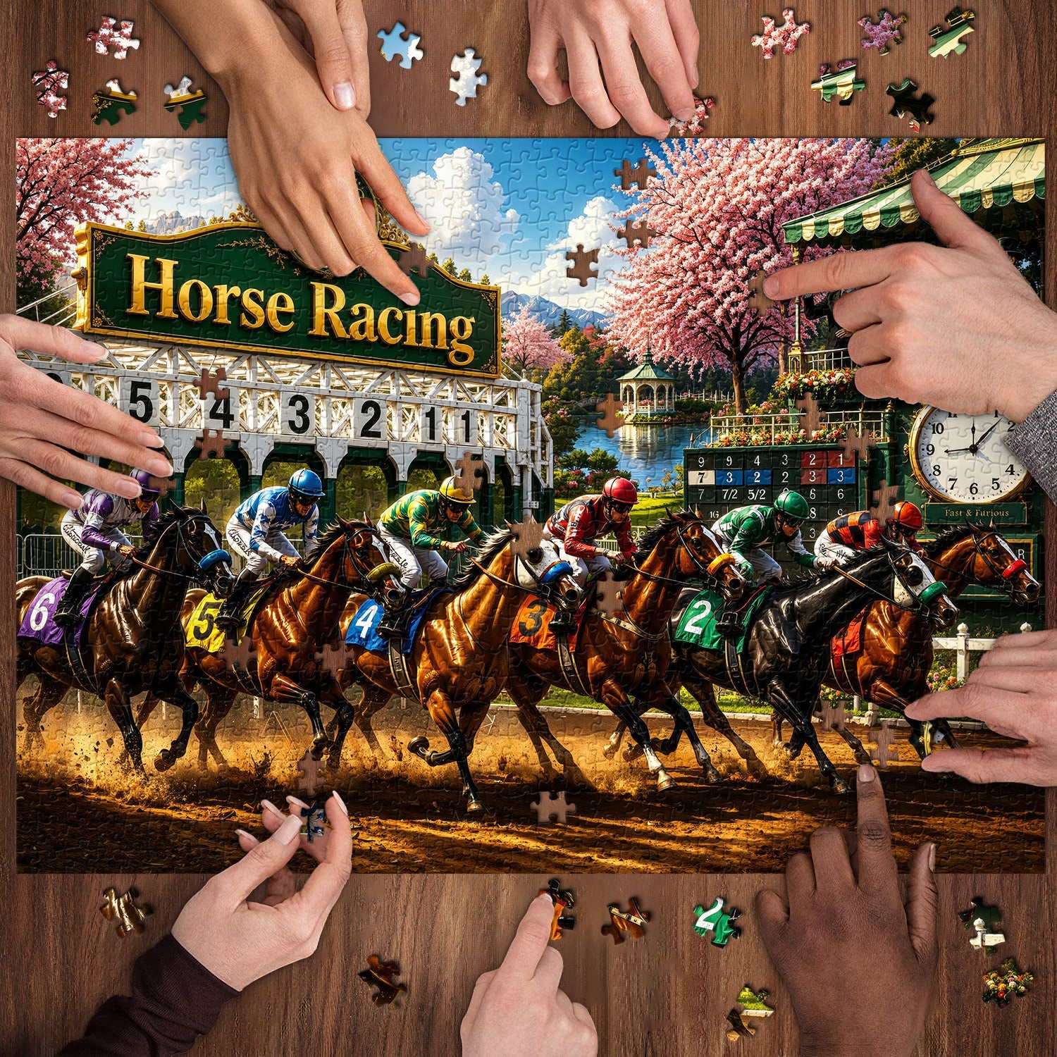 Blossom Horse Race Jigsaw Puzzle 1000 Pieces