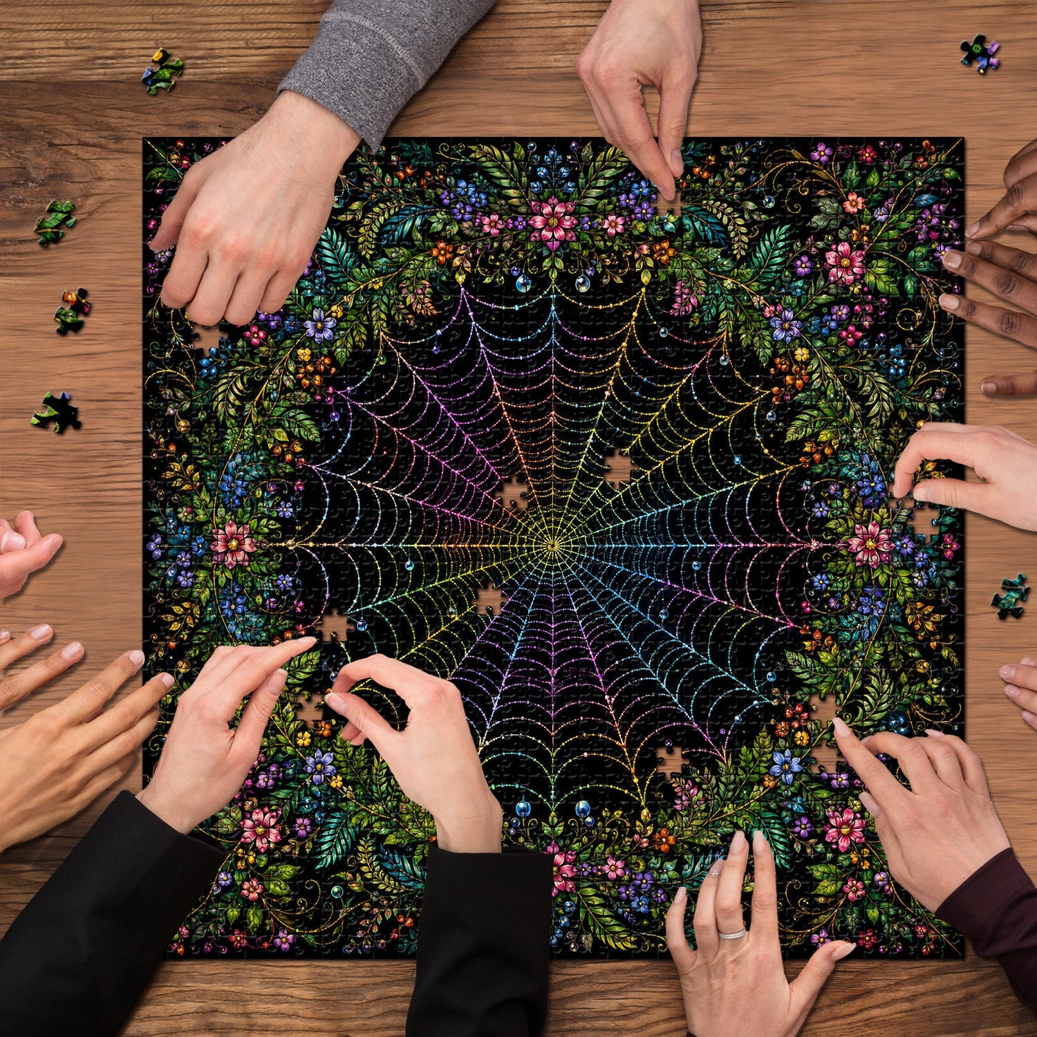 Floral Spiderweb Jigsaw Puzzle 1000 Pieces