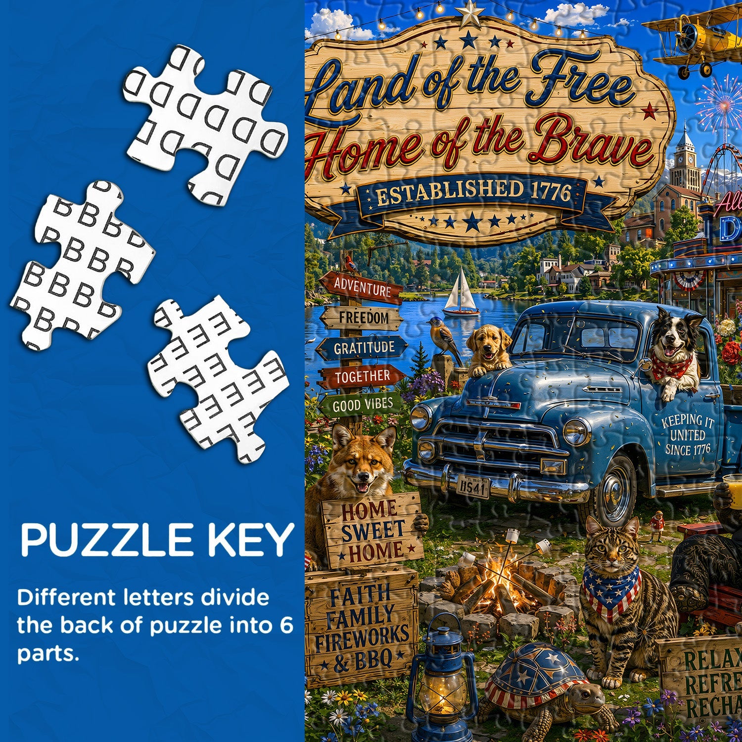 Puzzle La Terra dei Gratuiti, 1000 Pezzi