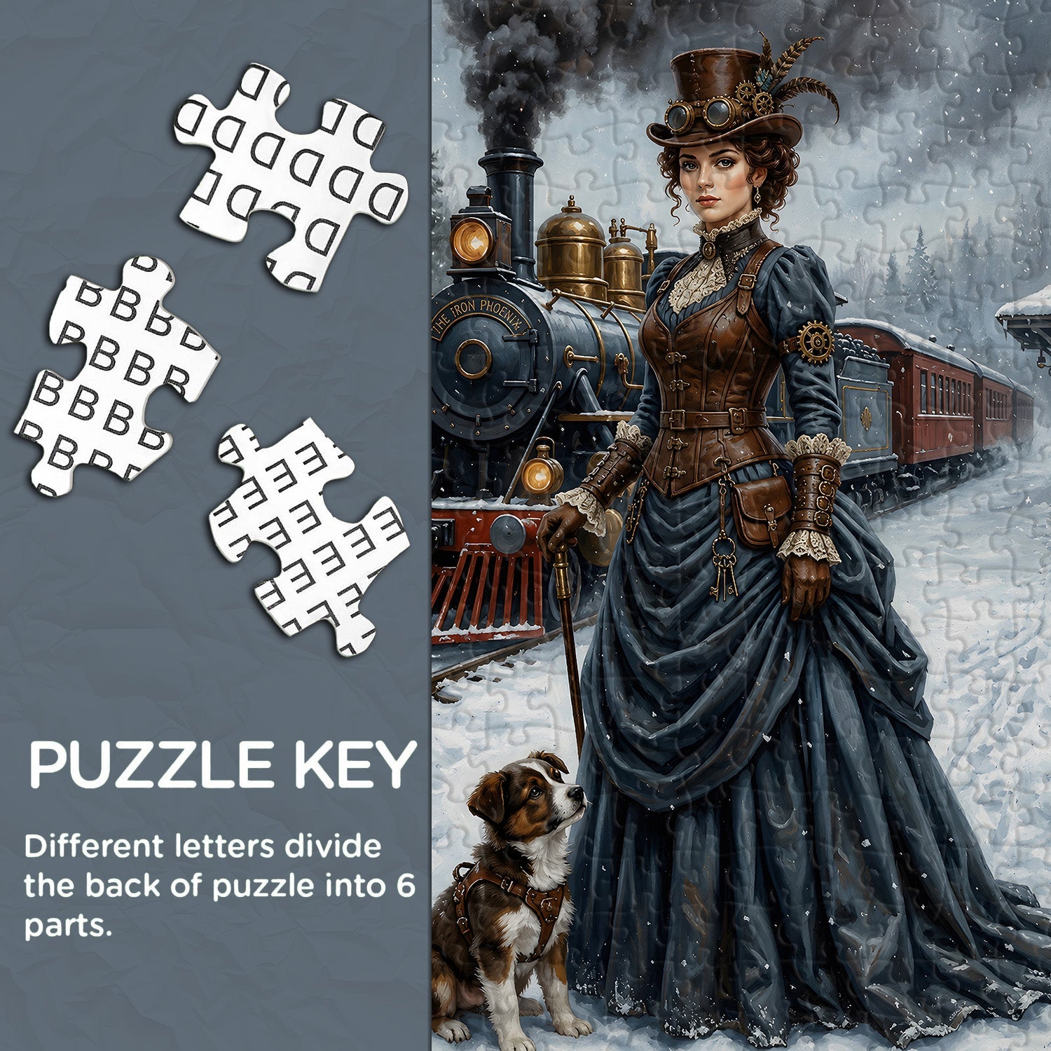 Winter Steampunk Lady Jigsaw Puzzle 1000 Pieces