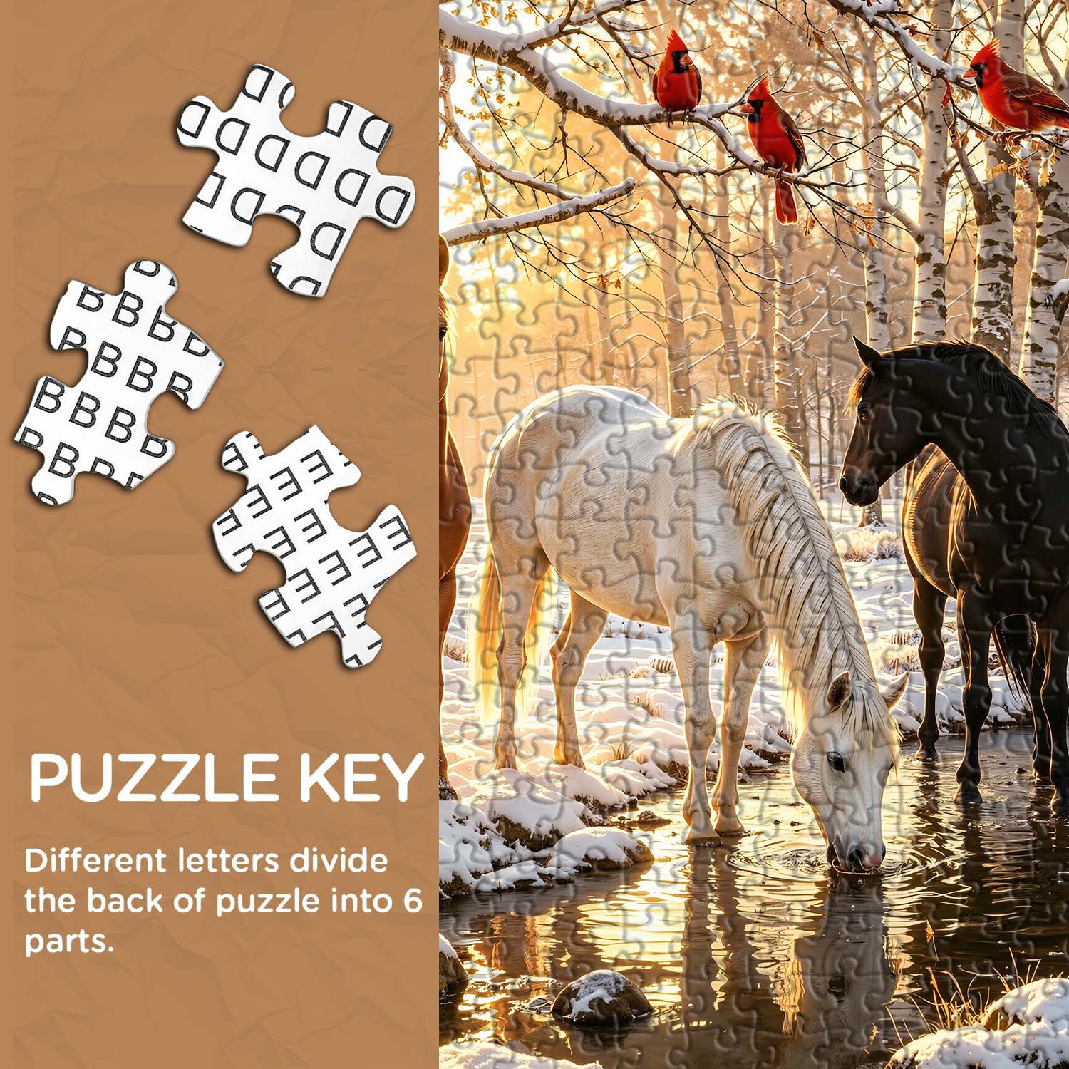 Sunset Winter Steeds Jigsaw Puzzle 1000 Pieces