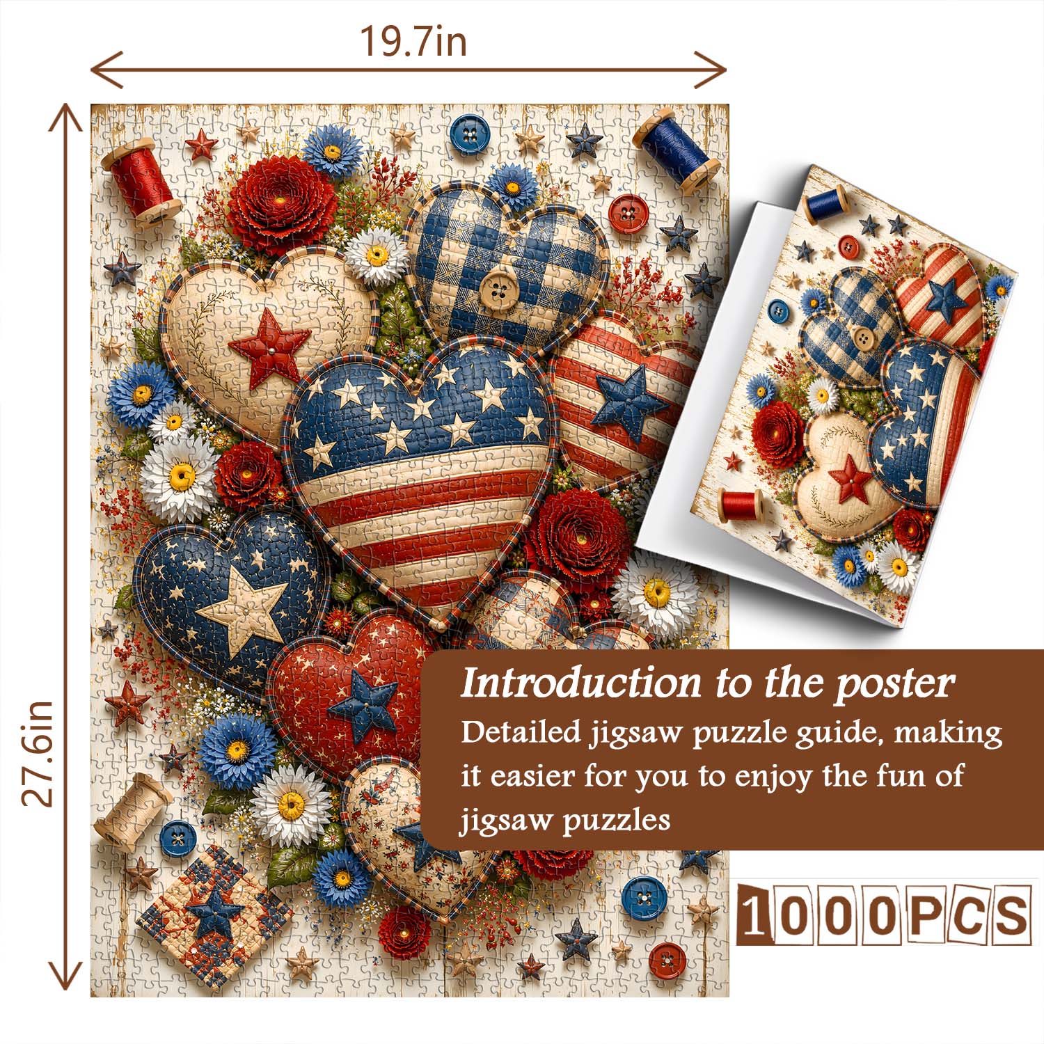 Patriotic Hearts Jigsaw Puzzle 1000 Pieces