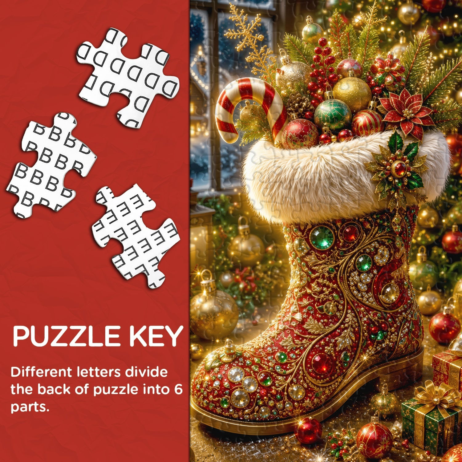 Festive Santa Boot Jigsaw Puzzle 1000 Pieces
