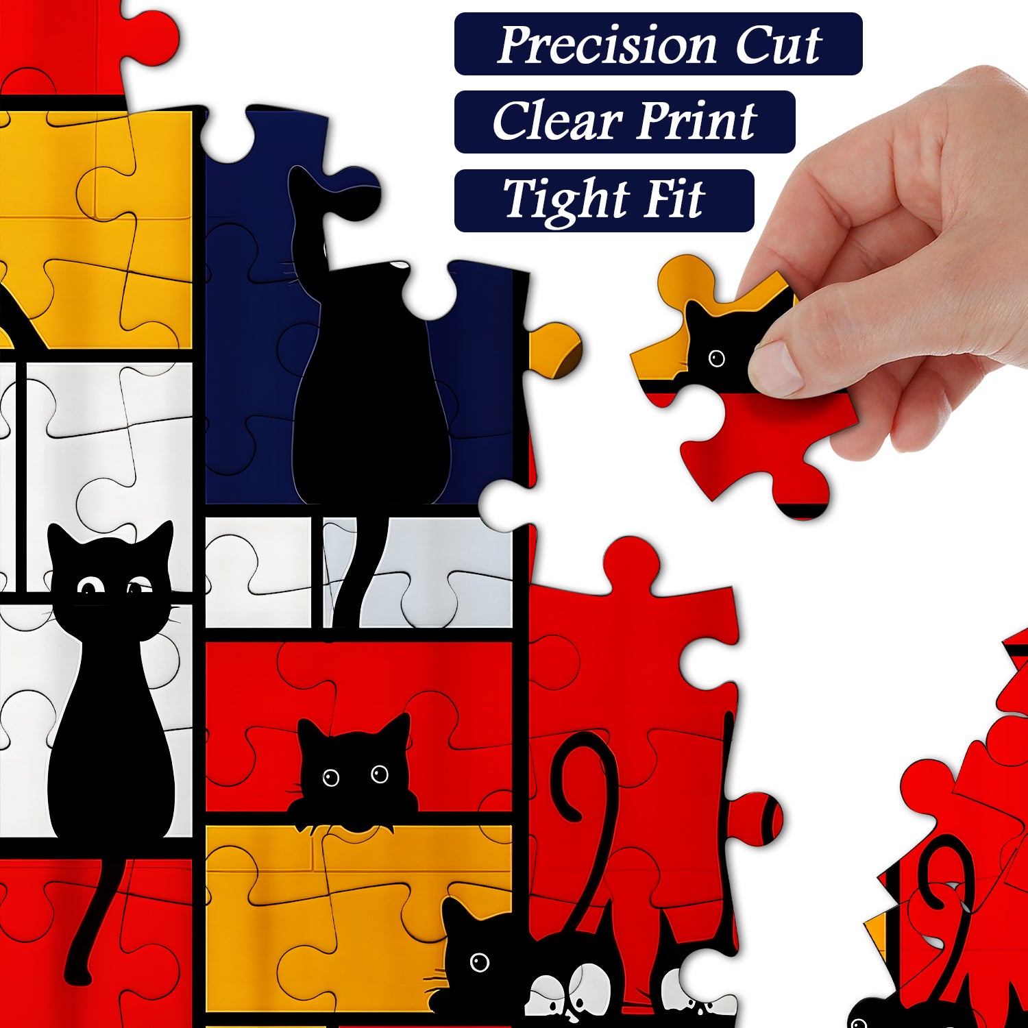 Geometric Cat Fun Jigsaw Puzzle 1000 Pieces