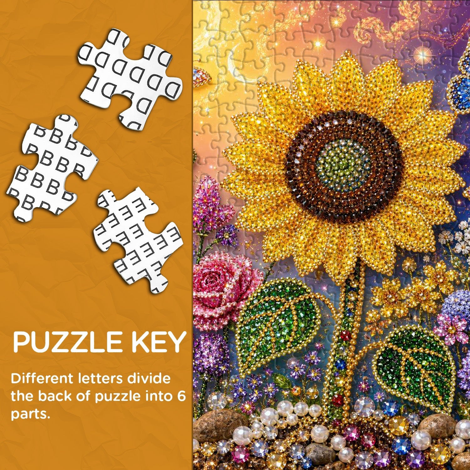 Gemstone Sunflower Jigsaw Puzzle 1000 Pieces