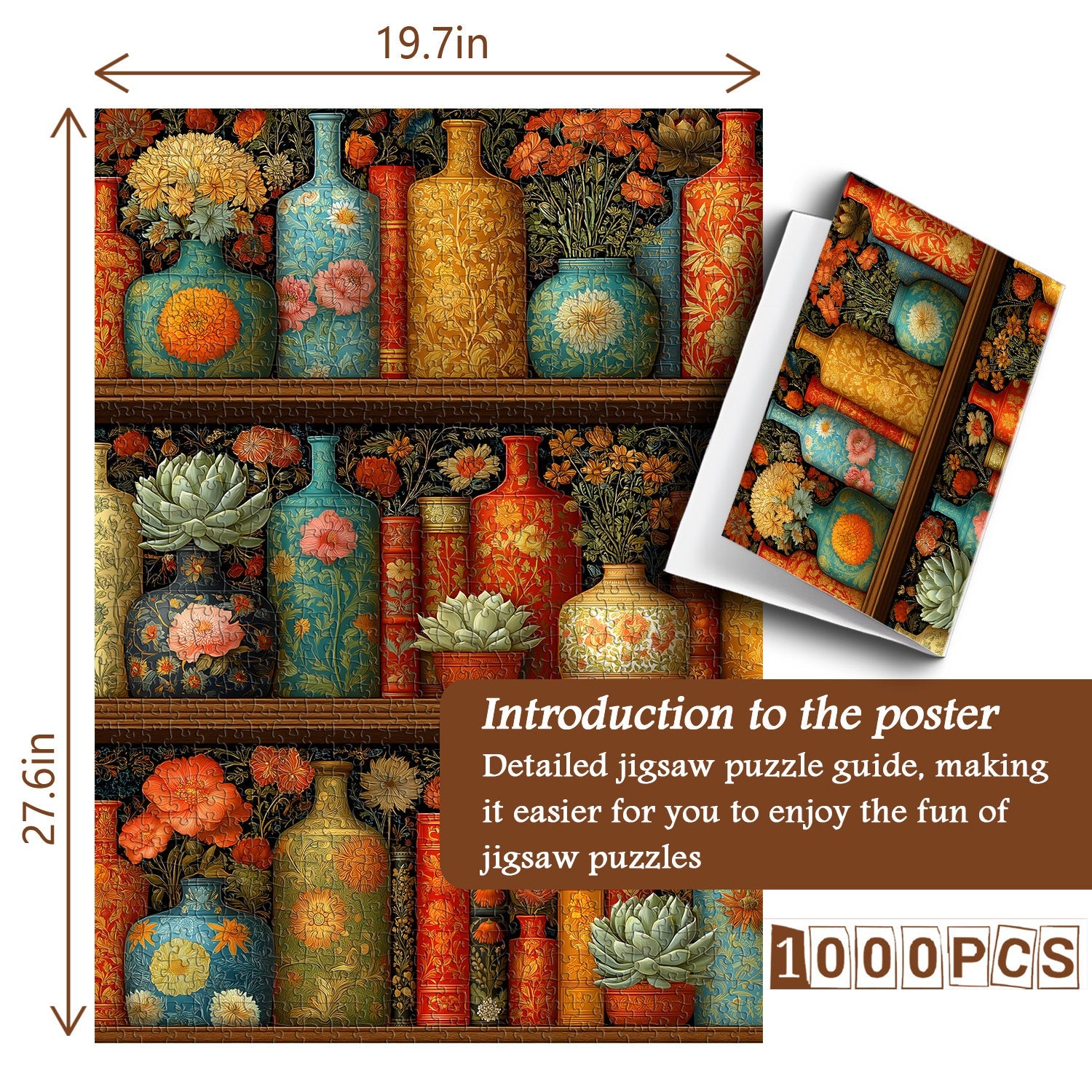 Blooming Bookshelf Jigsaw Puzzle 1000 Pieces