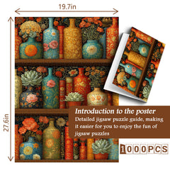 Blooming Bookshelf Jigsaw Puzzle 1000 Pieces