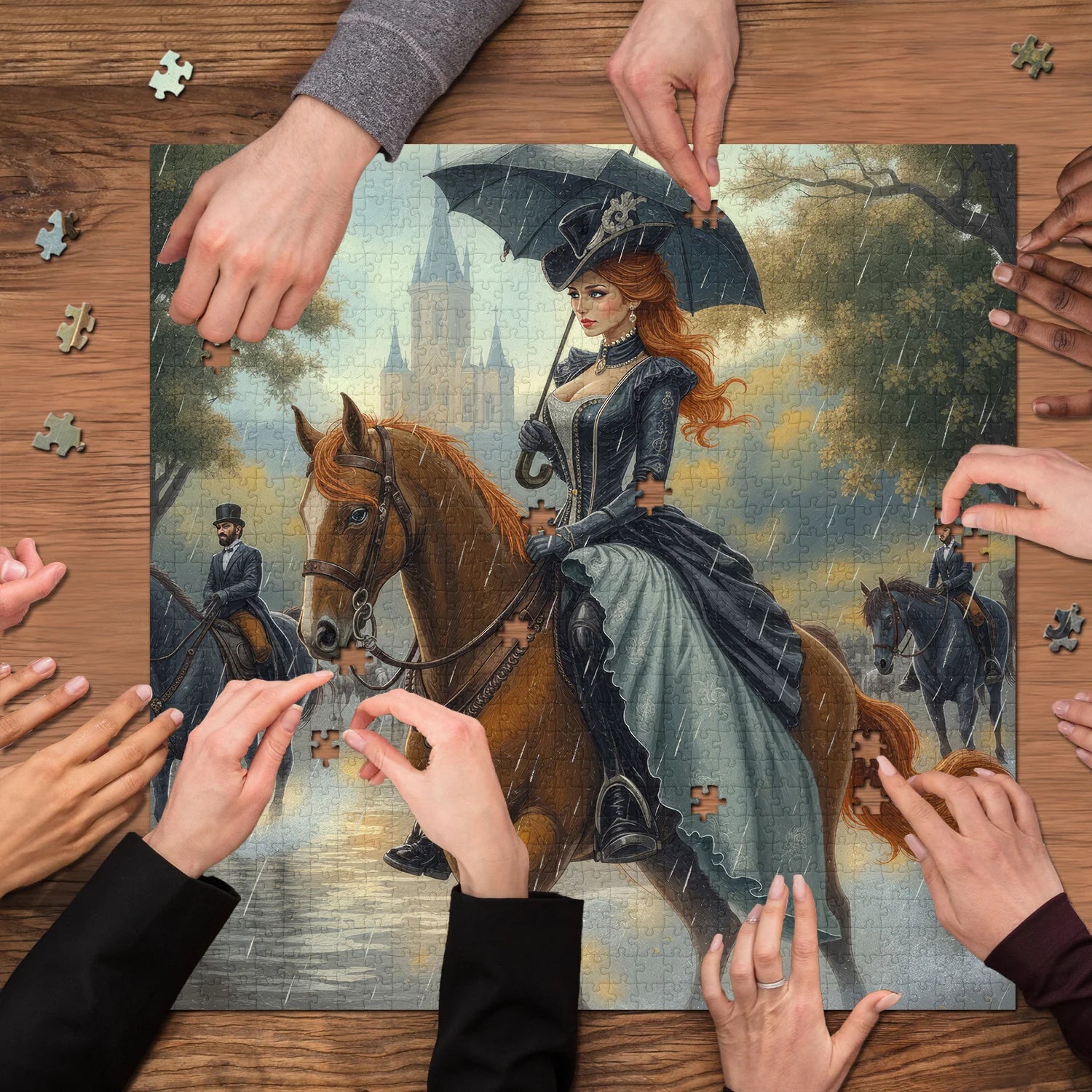 The Lady in the Rain Jigsaw Puzzle 1000 Pieces