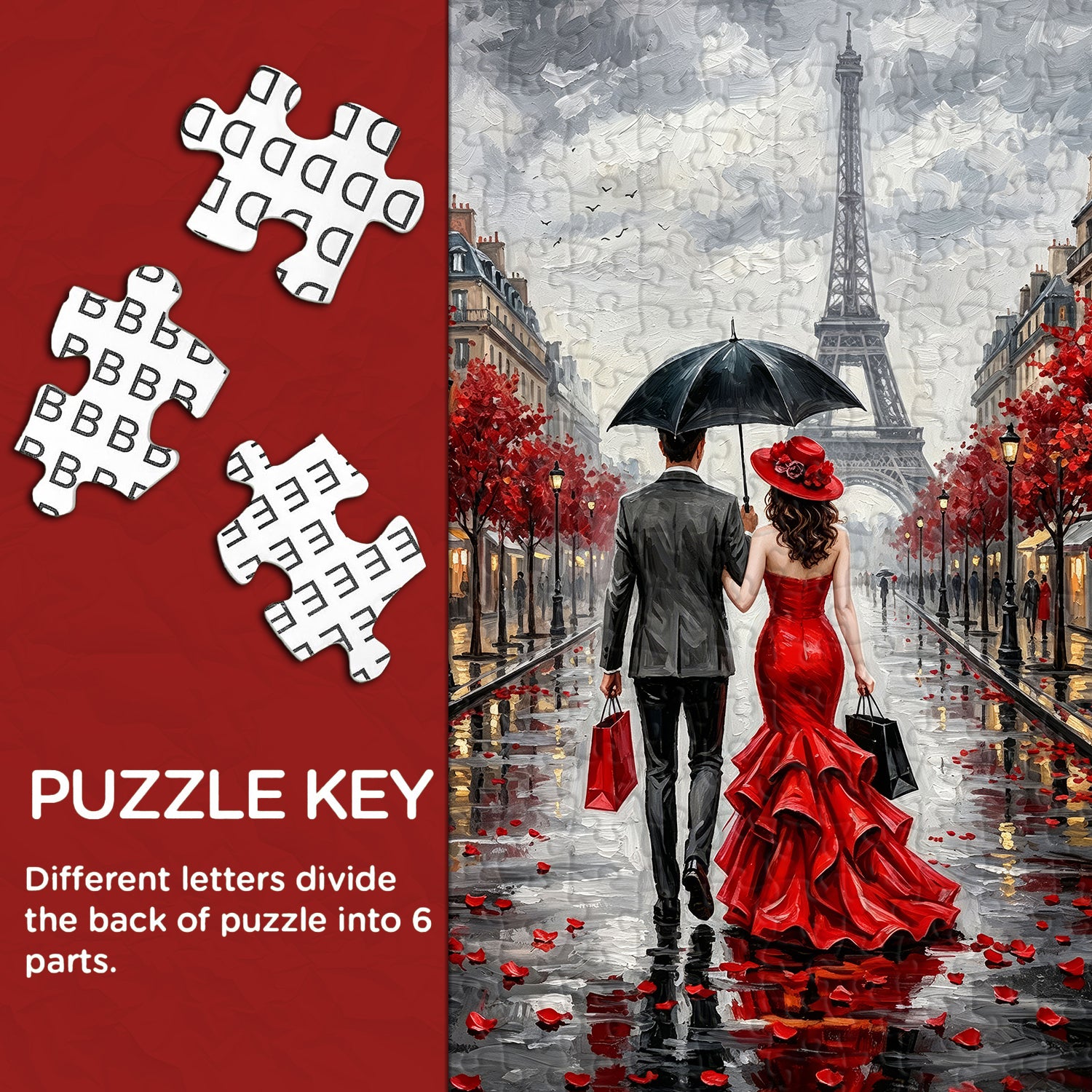 Parisian Rainy Romance Jigsaw Puzzle 1000 Pieces