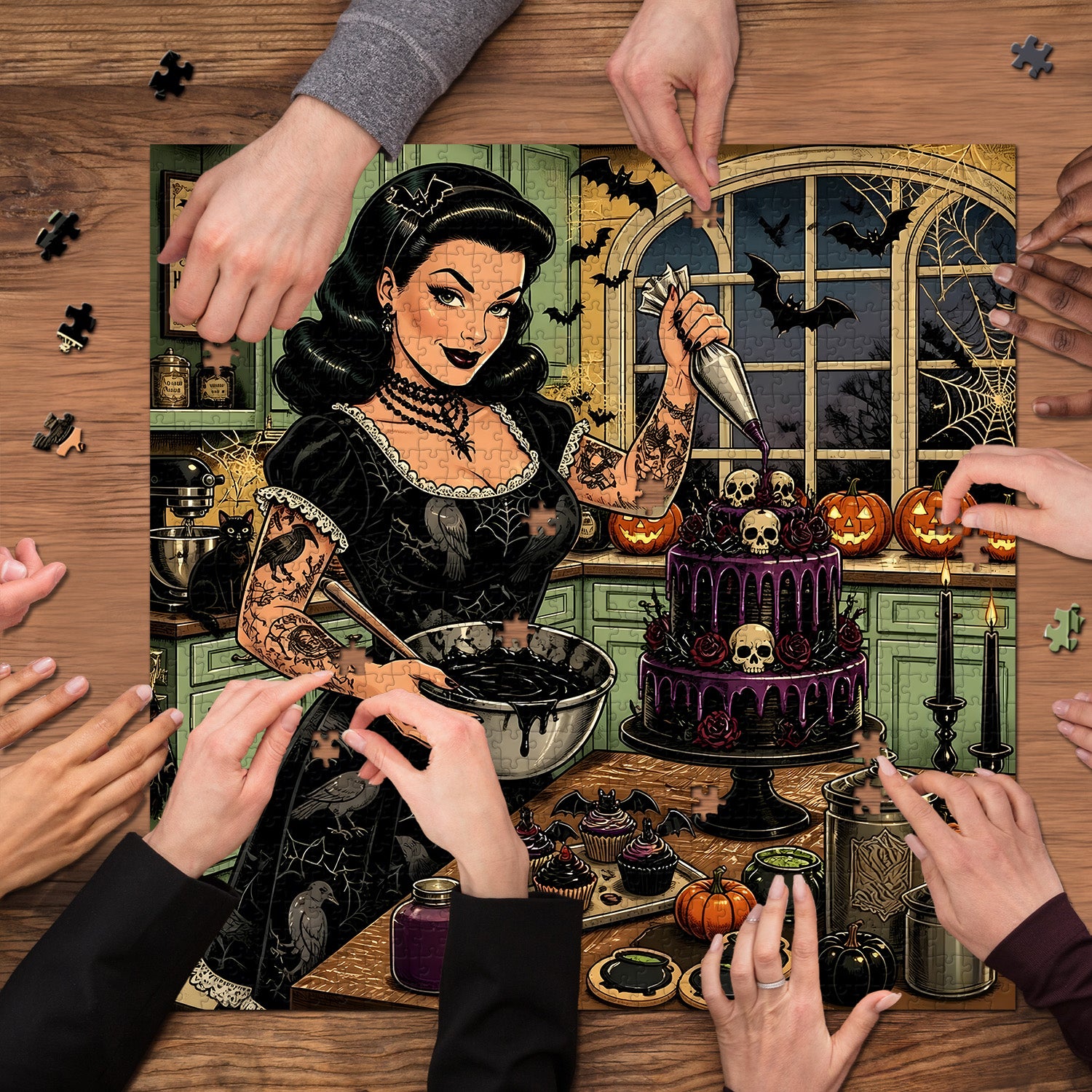 Midnight Halloween Baking Jigsaw Puzzle 1000 Pieces