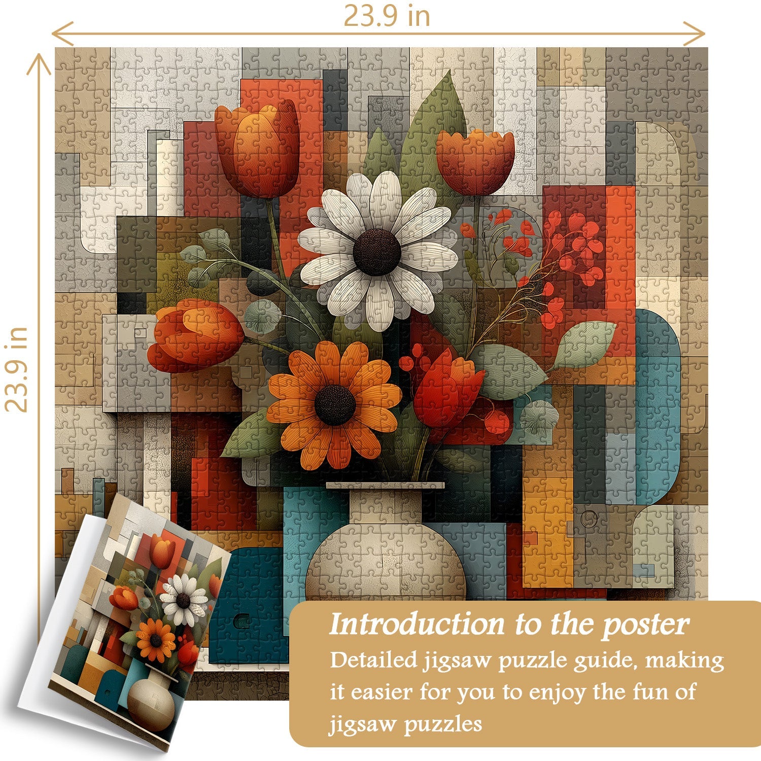 Geometric Floral Rhythm Jigsaw Puzzle 1000 Pieces