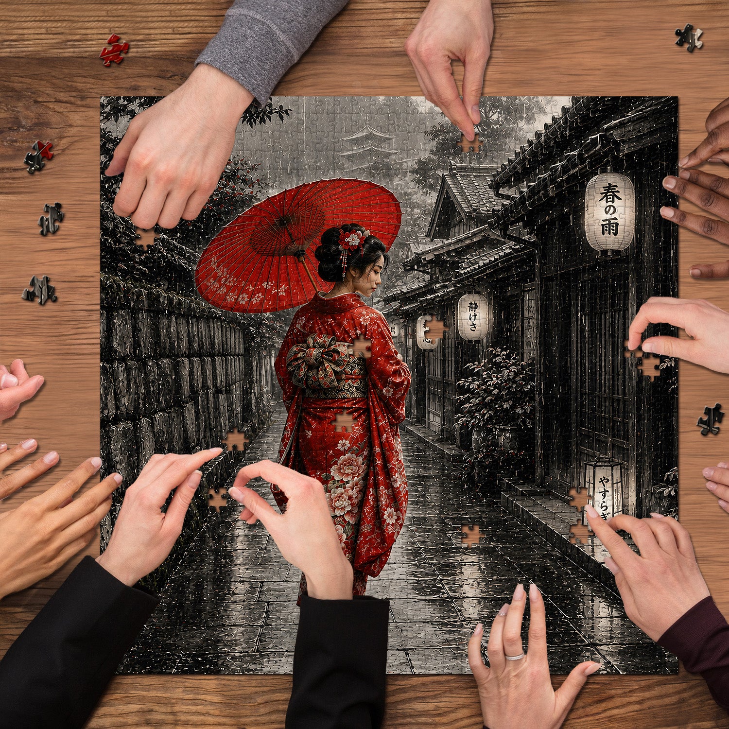 Rain‑Kissed Lane Jigsaw Puzzle 1000 Pieces