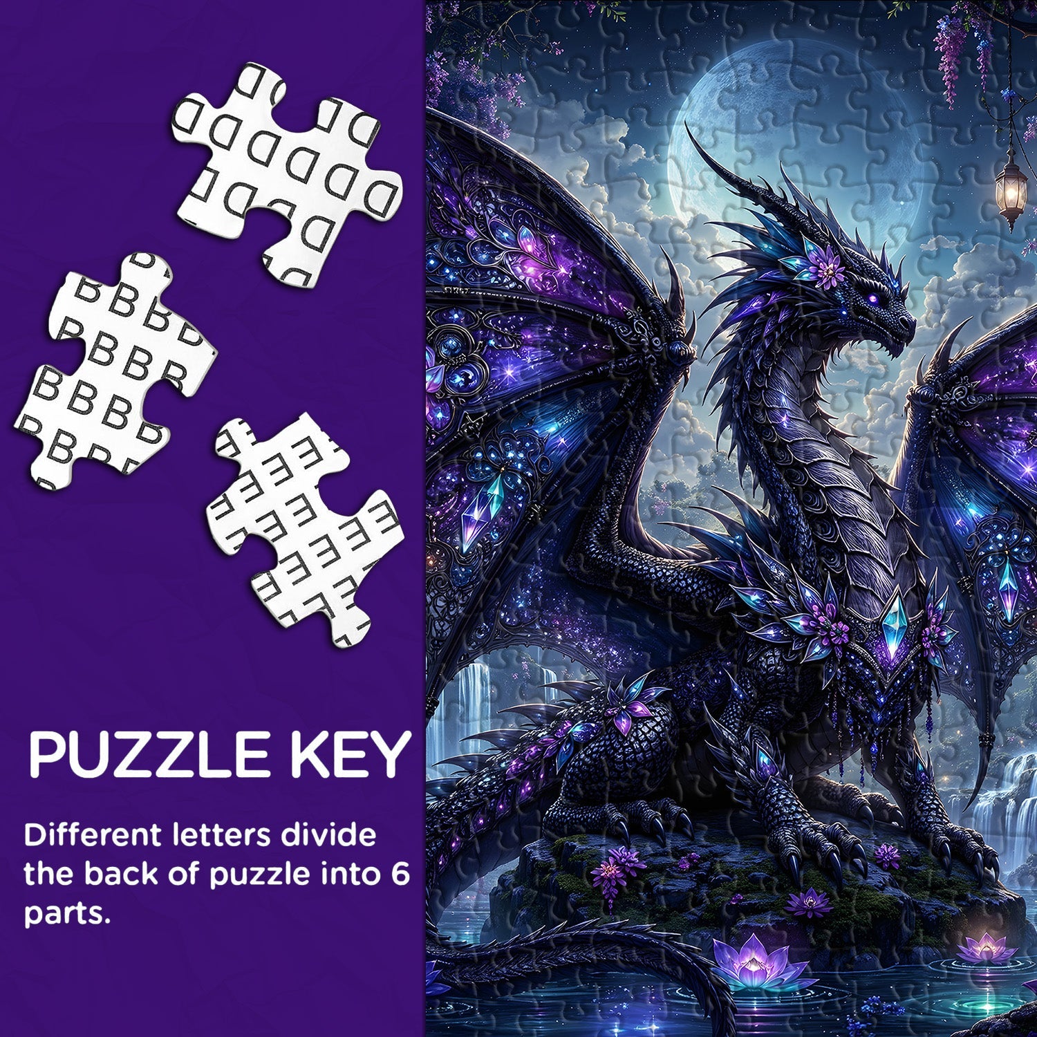 Puzzle Drago Fantasy Viola 1000 Pezzi