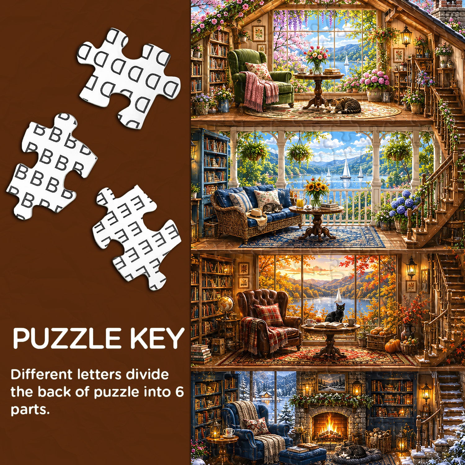 Four Seasons Cottage Jigsaw Puzzle 1000 Pieces