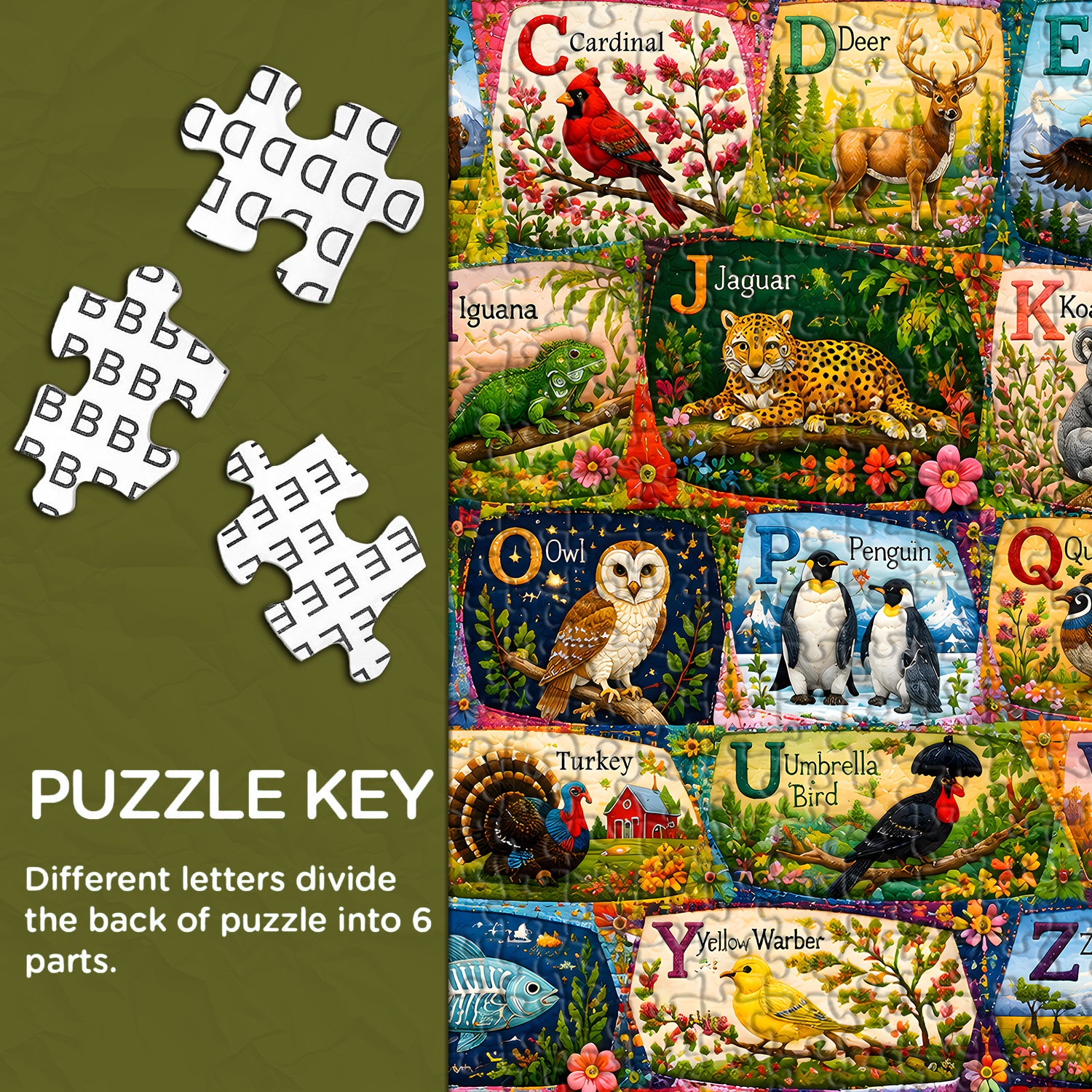 Alphabet Menagerie Jigsaw Puzzle 1000 Pieces