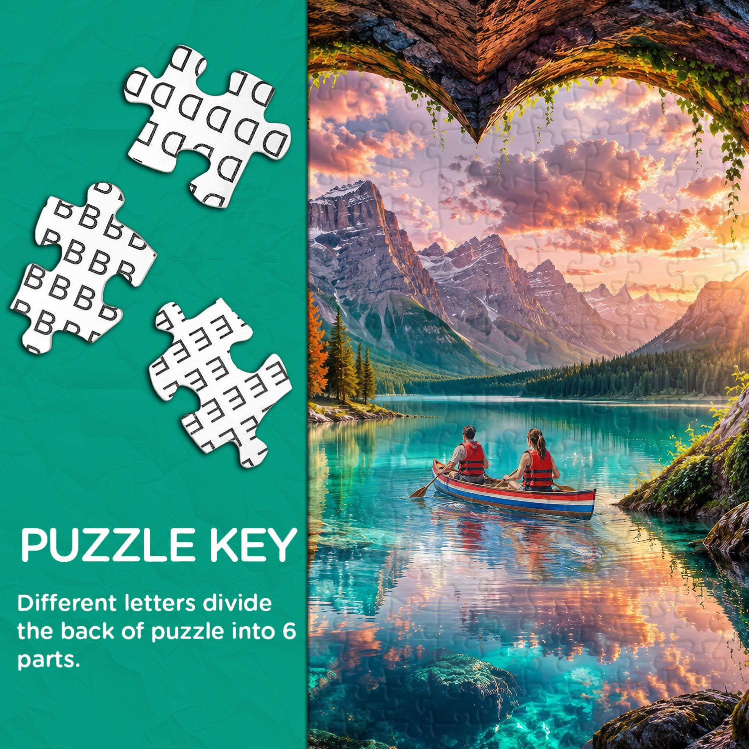 Puzzle Heart Rock Lake Adventure 1000 pezzi