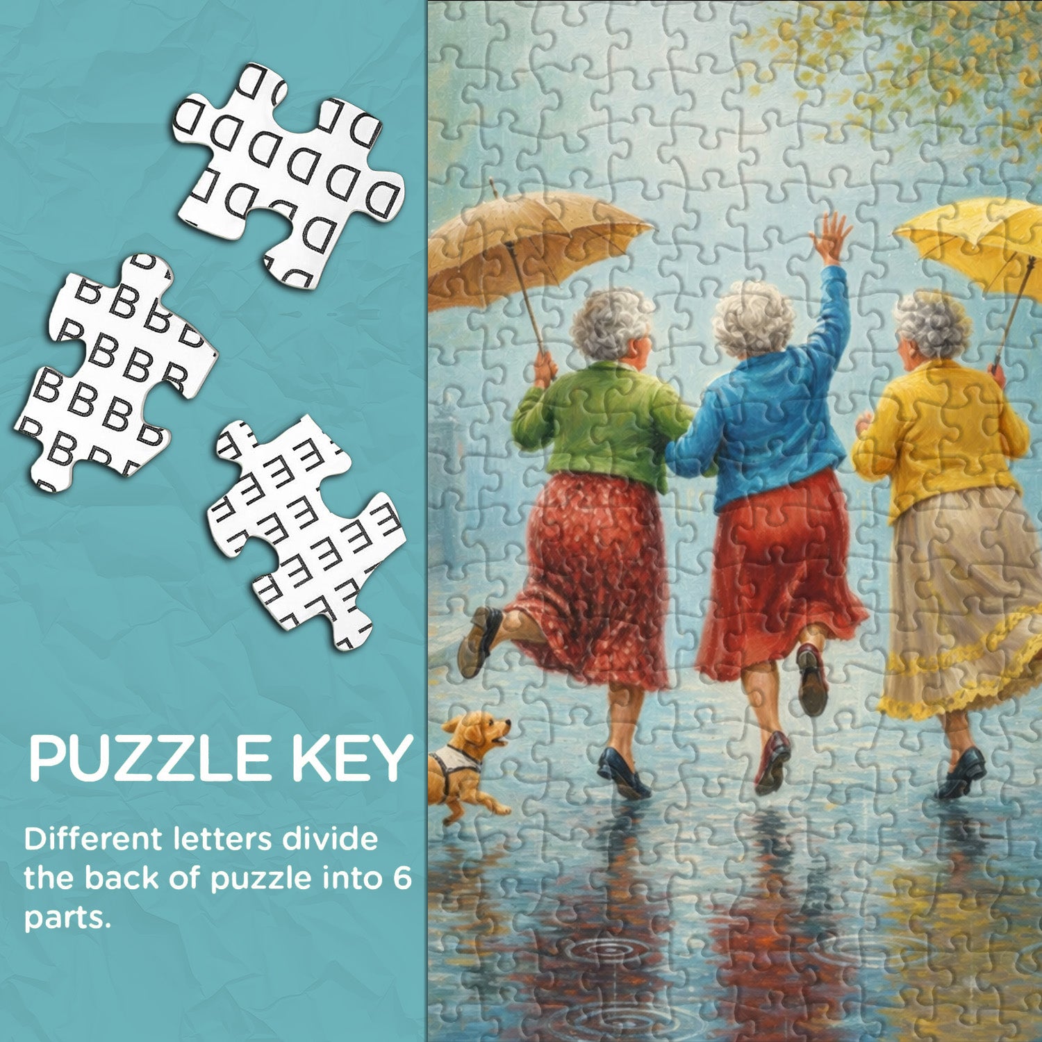 Joyful Rainy Stroll Jigsaw Puzzle 1000 Pieces