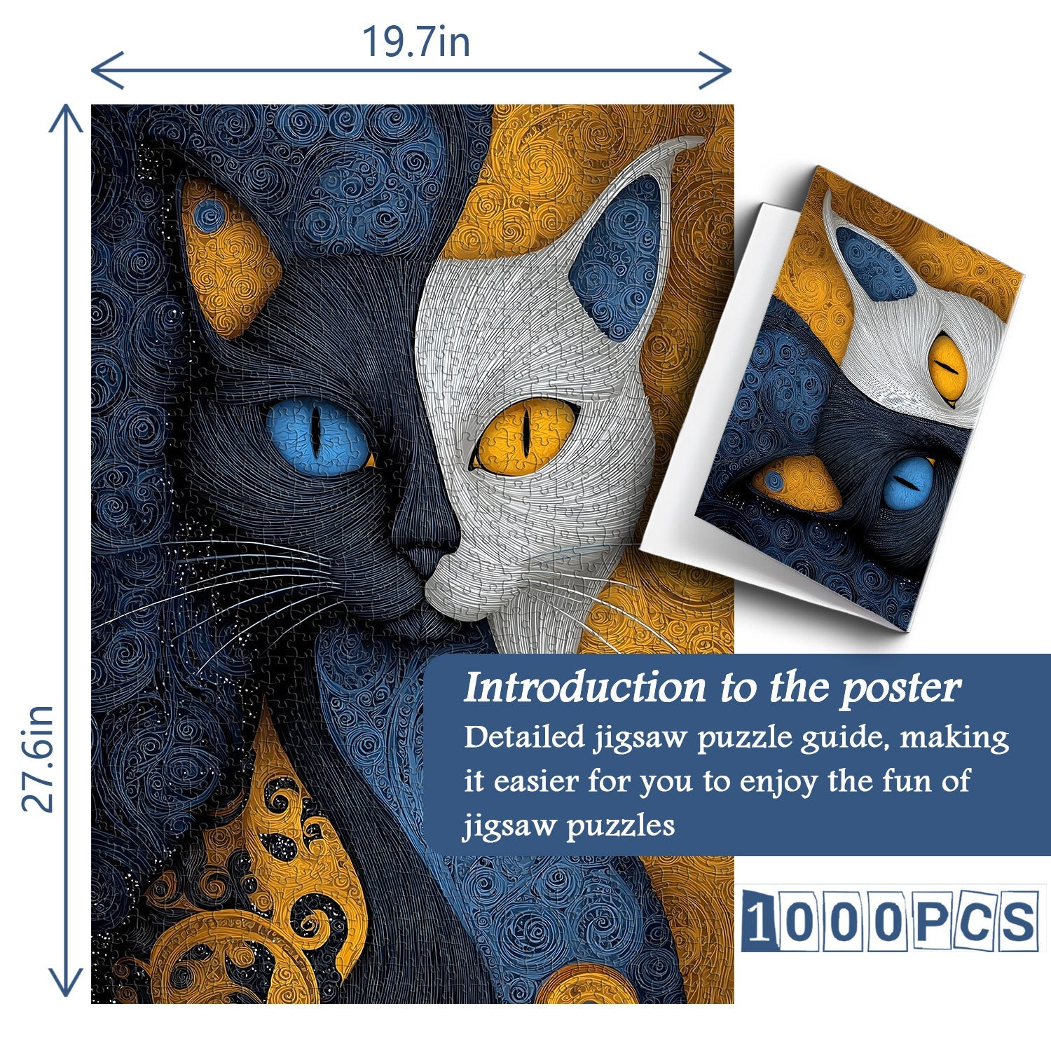 Blue Gold Gaze Jigsaw Puzzle 1000 Pieces