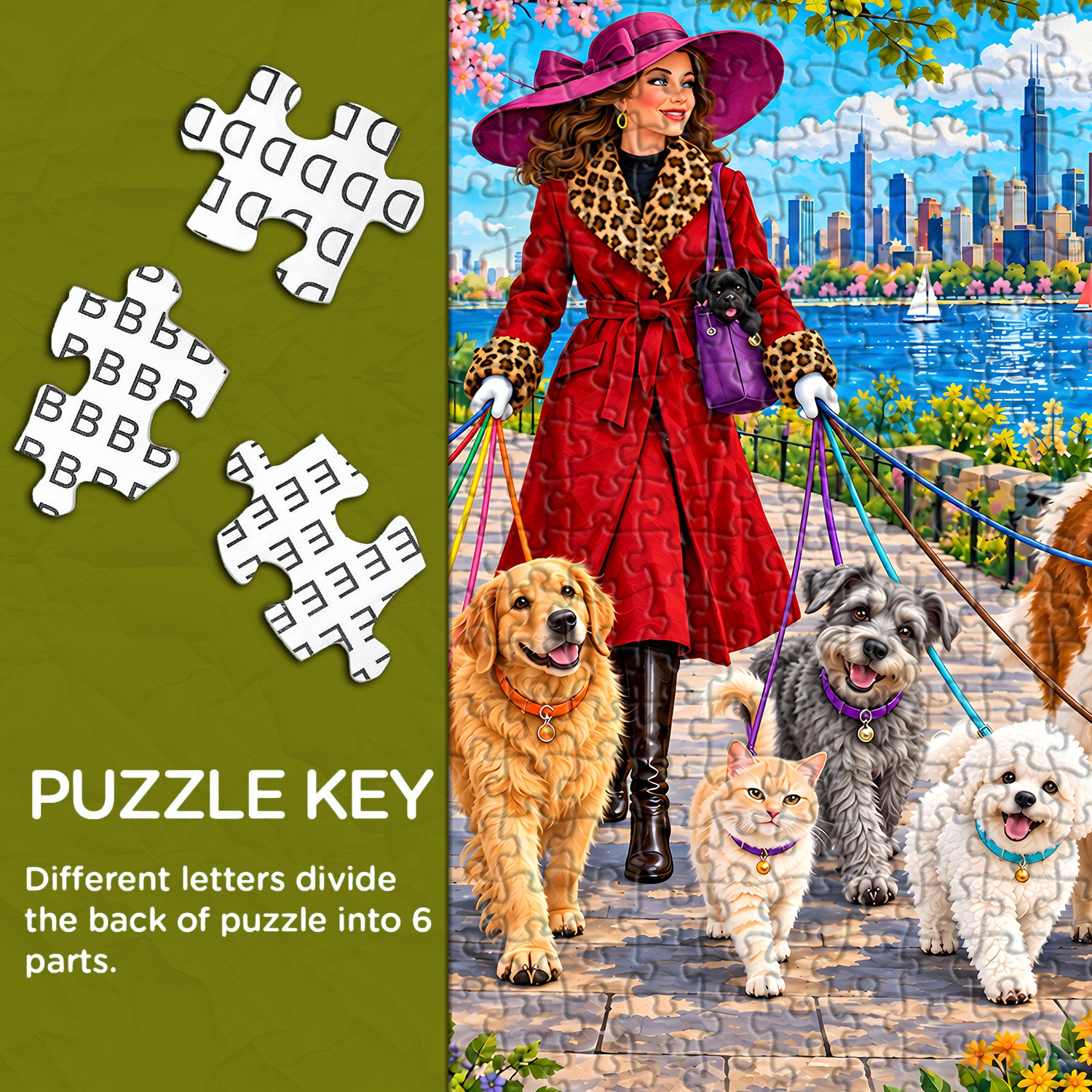 Lakeside Pet Stroll Jigsaw Puzzle 1000 Pieces