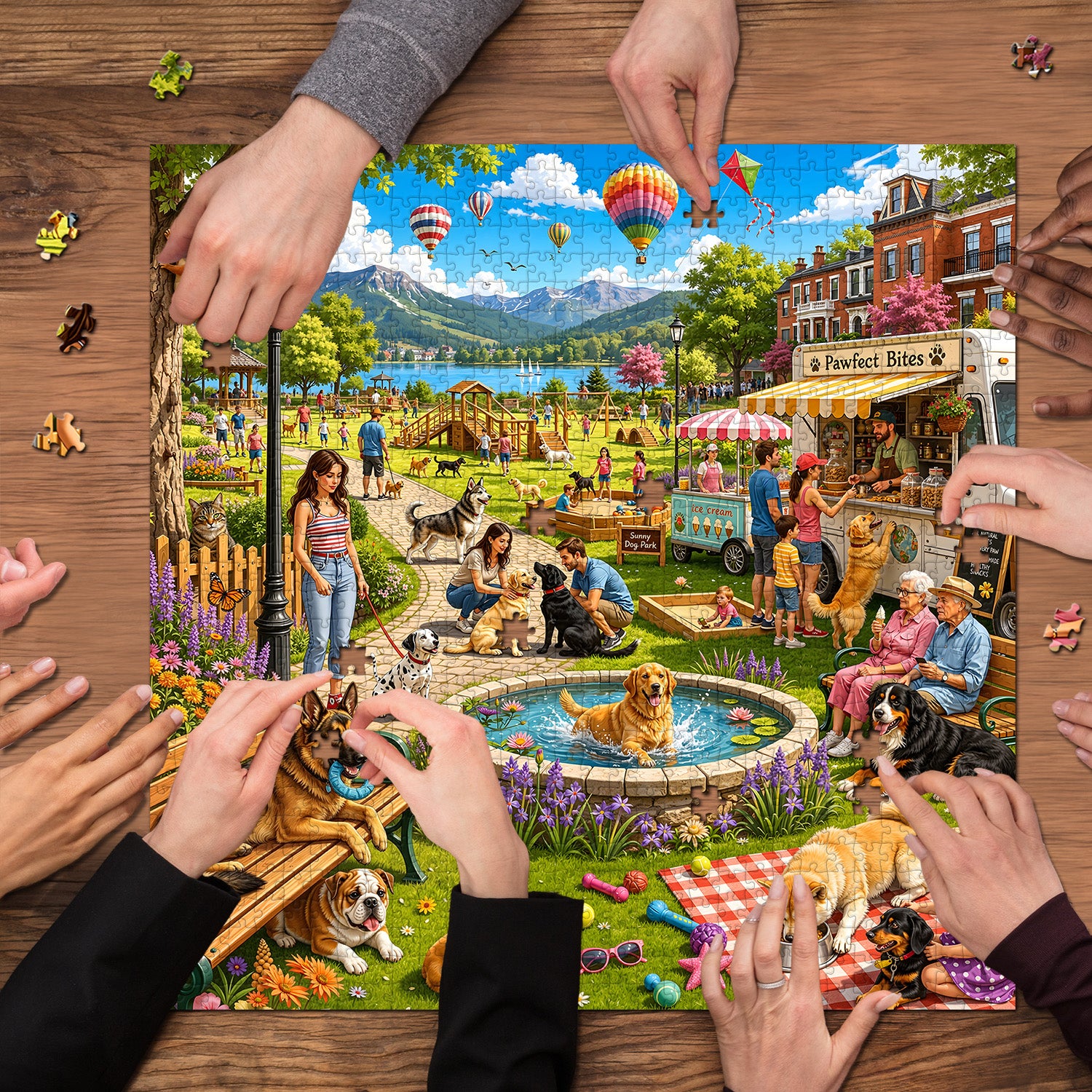 Sunny Dog Park Jigsaw Puzzle 1000 Pieces