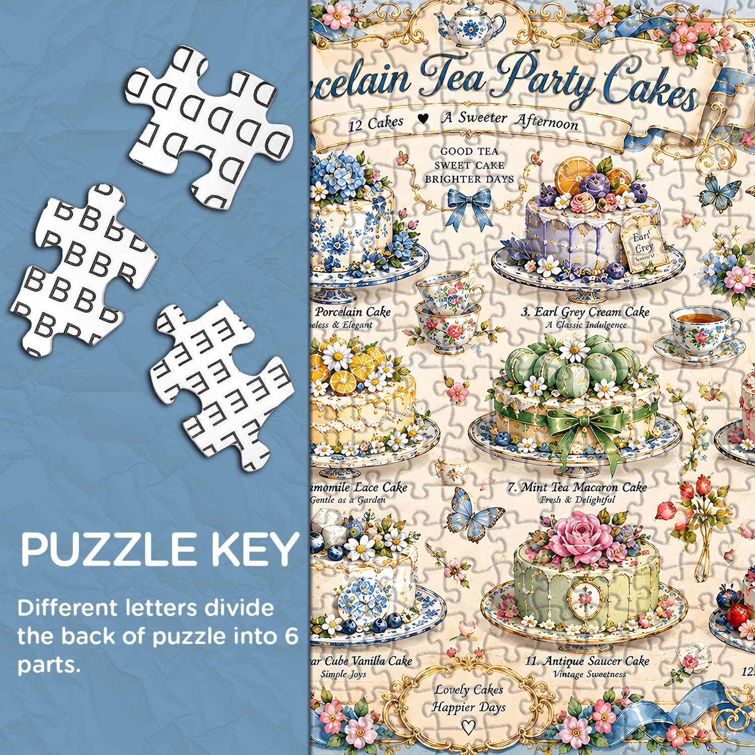 Puzzle vintage con torte da tè, 1000 pezzi