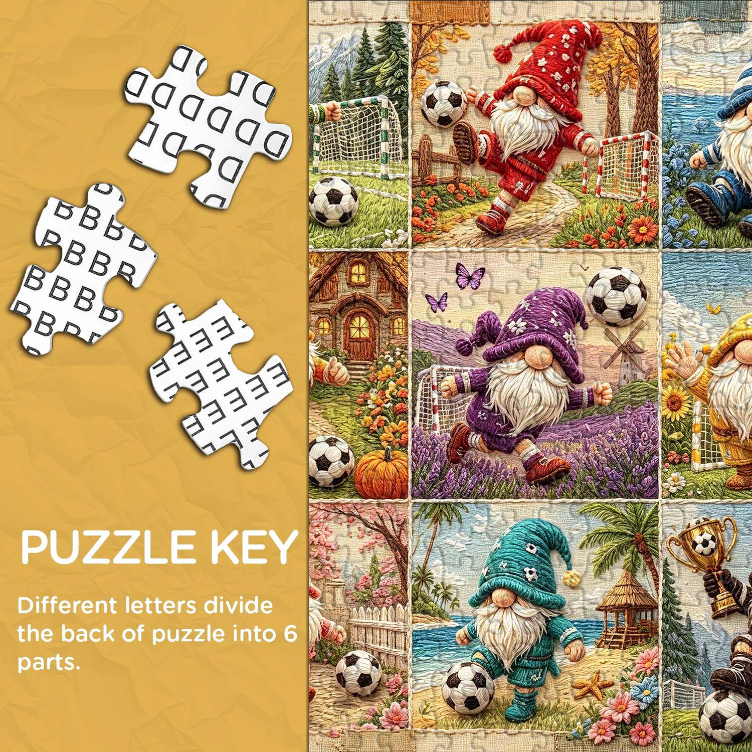 Colorful Sport Gnomes Jigsaw Puzzle 1000 Pieces