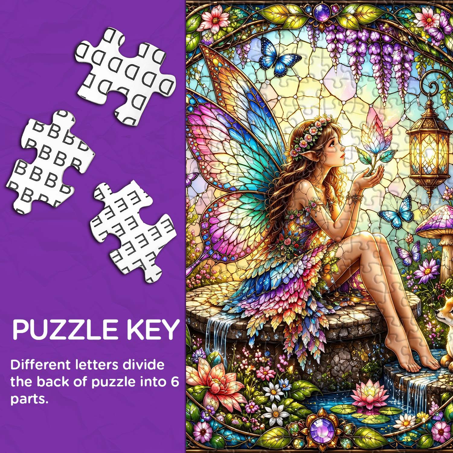 Stained Glass Fairy Jigsaw Puzzle 1000 Pieces