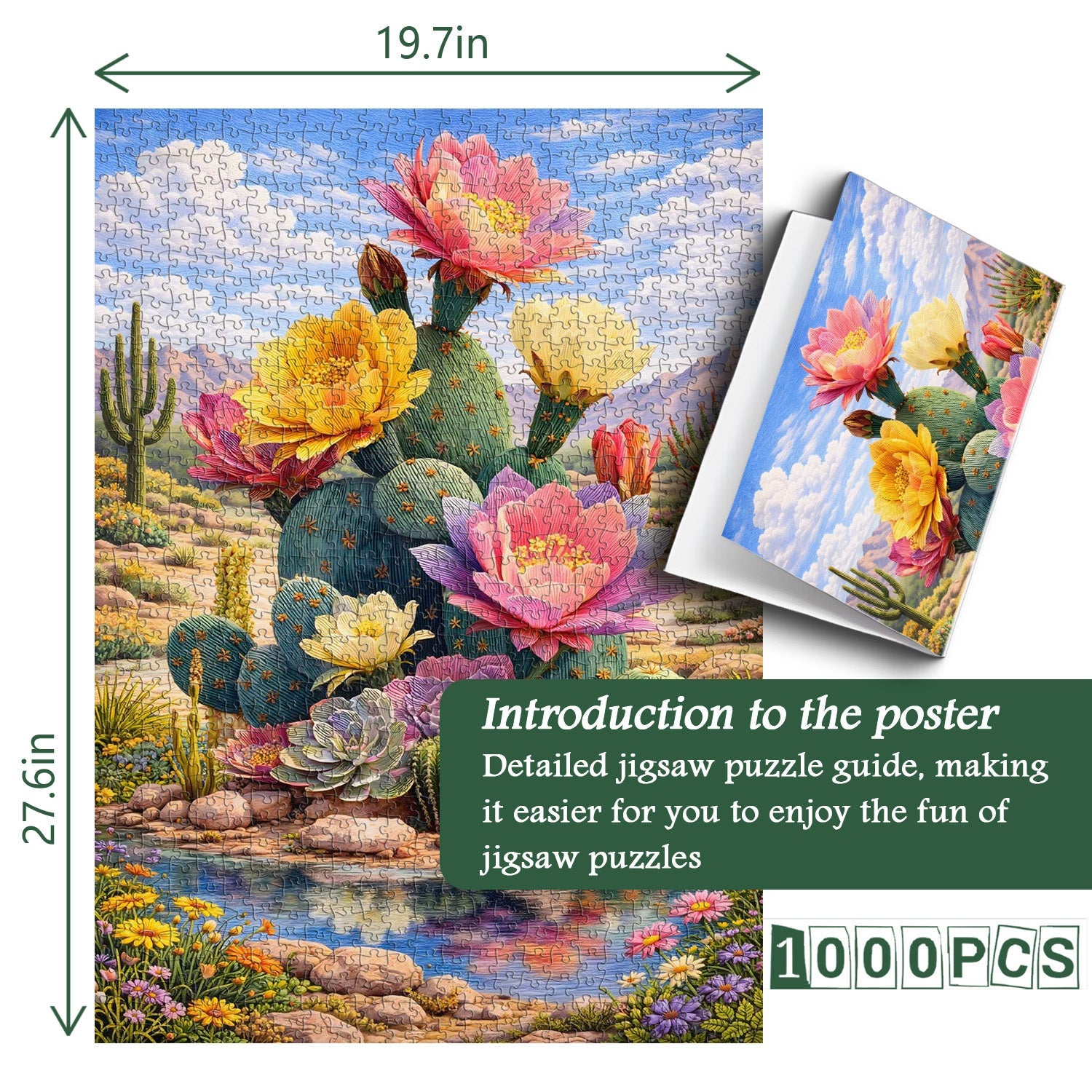 Puzzle „Blühender Kaktus“, 1000 Teile