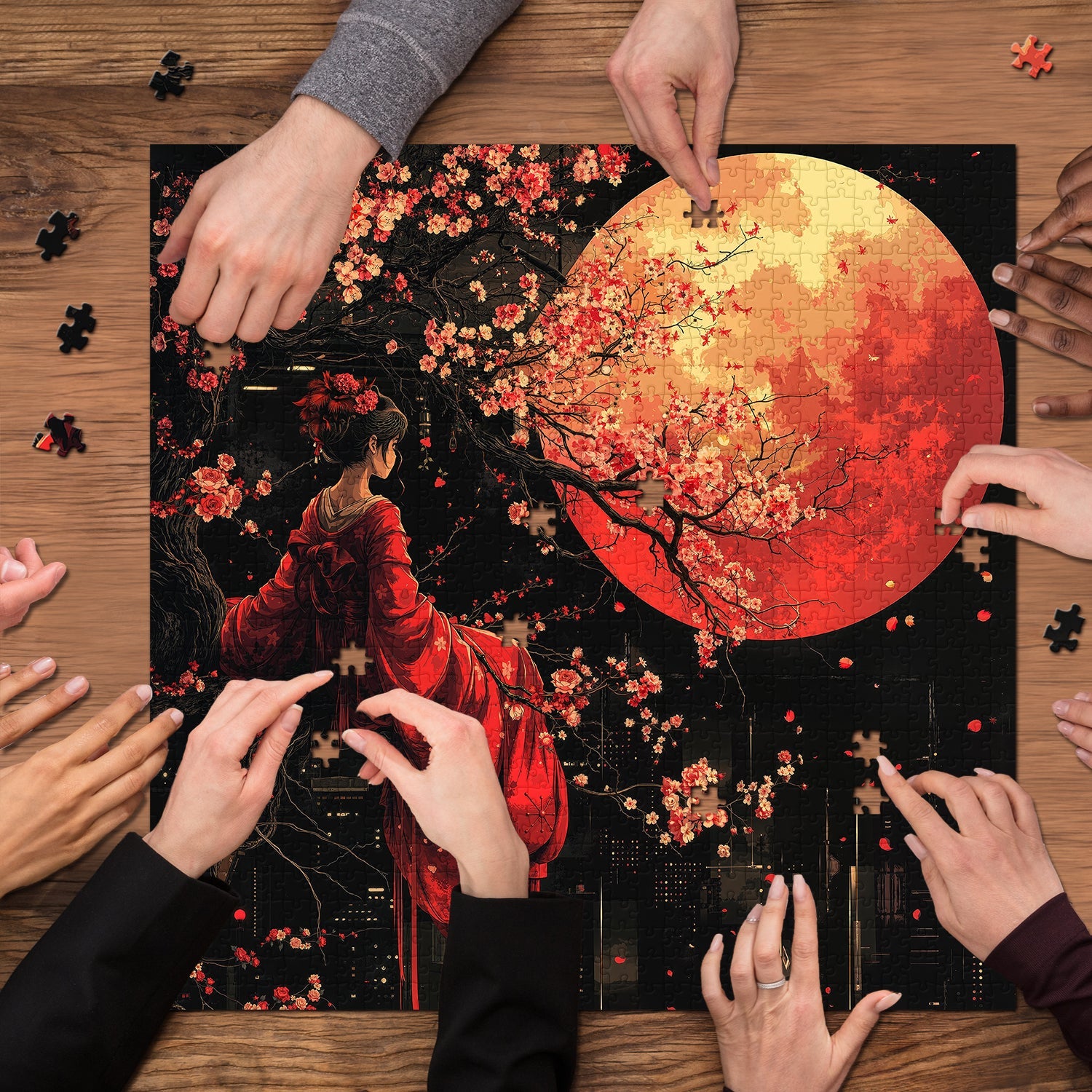 Scarlet Moon Serenity Jigsaw Puzzle 1000 Pieces