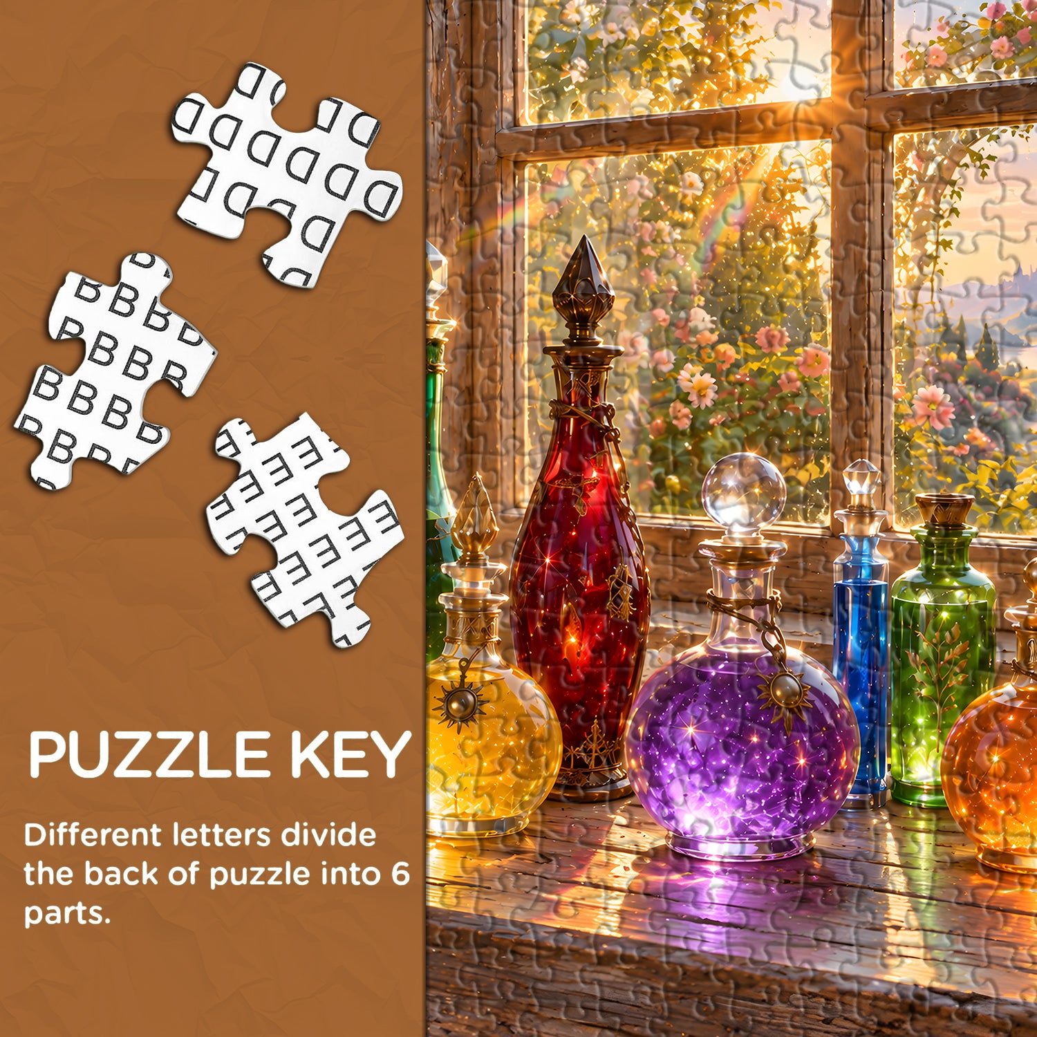 Sunlit Spell Bottles Jigsaw Puzzle 1000 Pieces