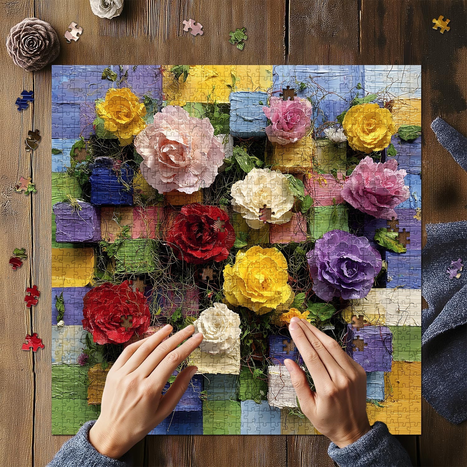 Puzzle mosaïque de roses 1000 pièces