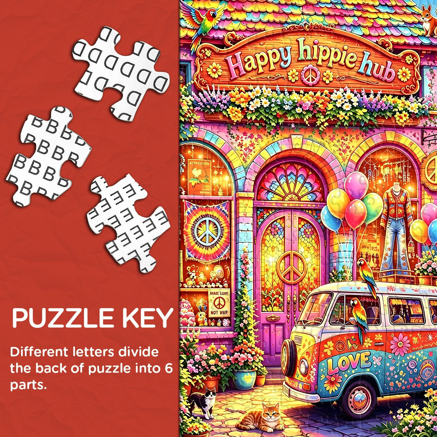 Happy Hippie Hub Jigsaw Puzzle 1000 Pieces