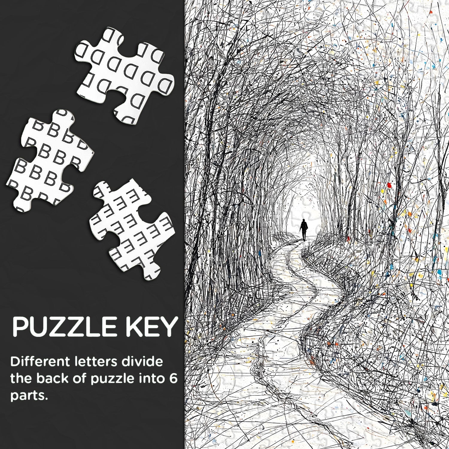 Line Art Lone Walker Jigsaw Puzzle 1000 Pieces