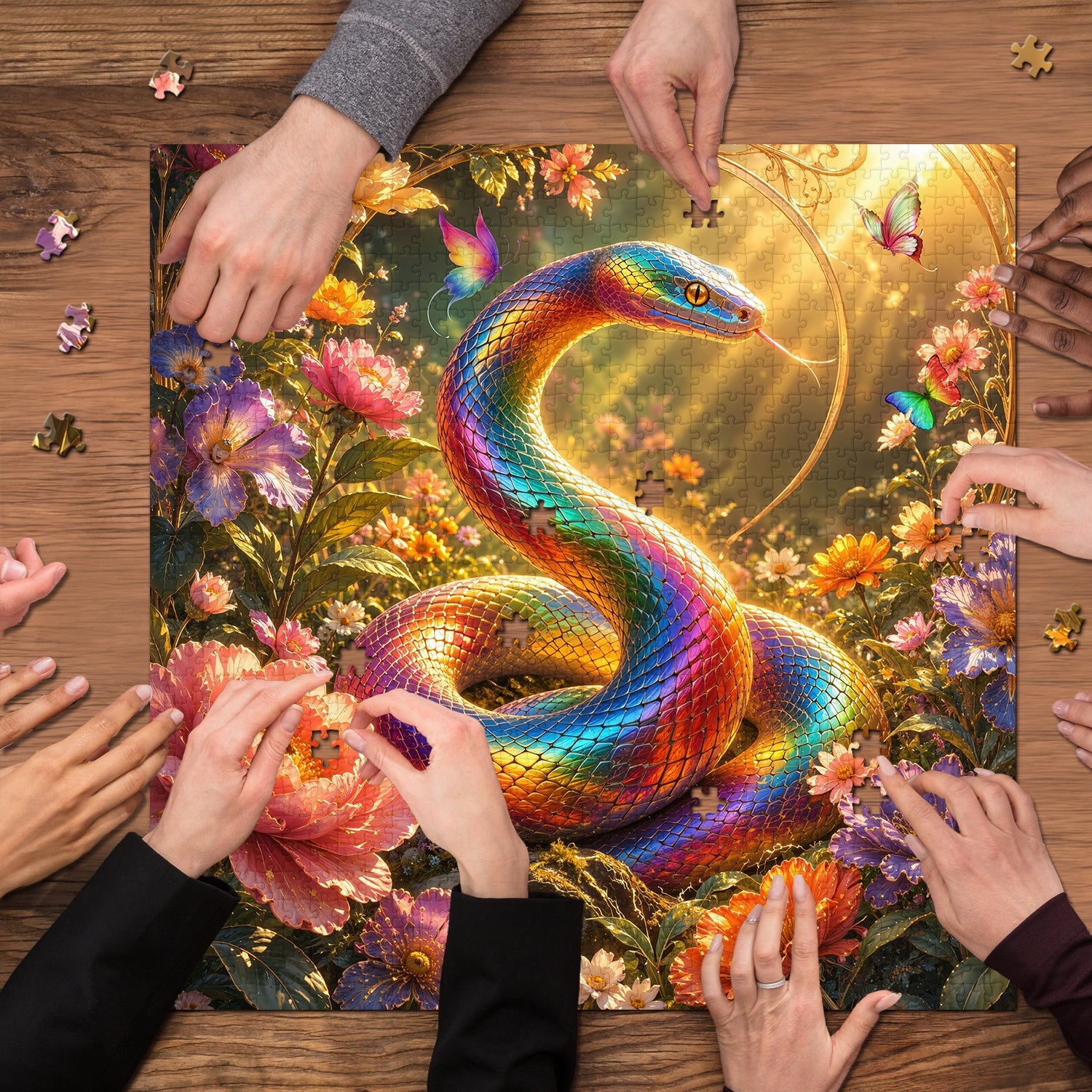 Golden Light Serpent Jigsaw Puzzle 1000 Pieces