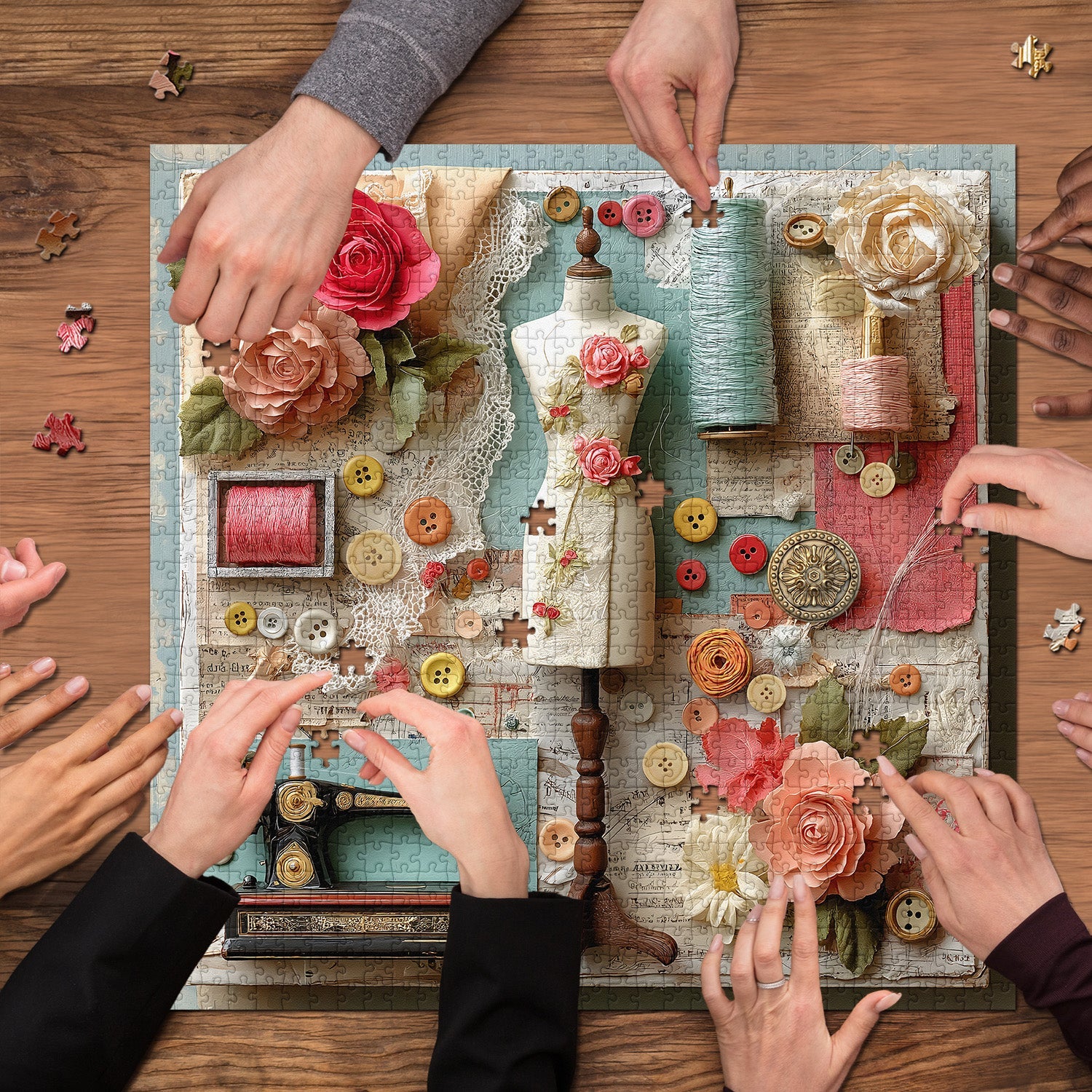 Floral Sewing Atelier Jigsaw Puzzle 1000 Pieces