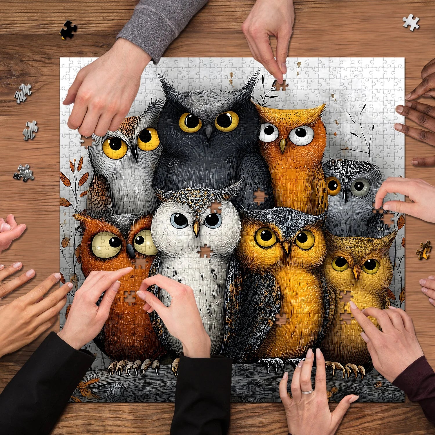 Whimsical Owls Jigsaw Puzzle 1000 Pieces